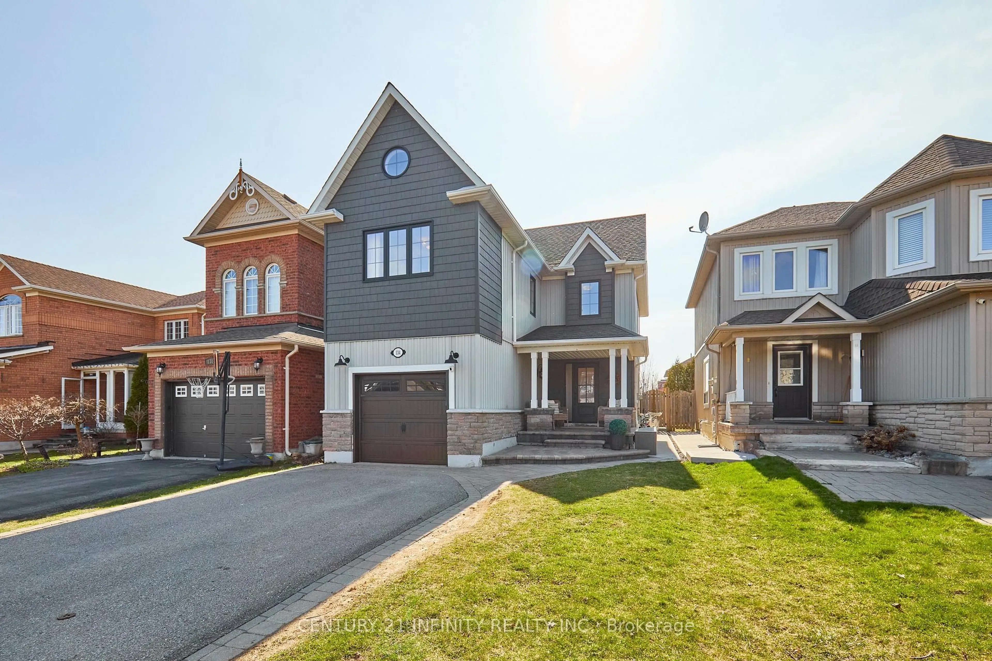 Home with brick exterior material, street for 134 Laking Dr, Clarington Ontario L1B 1P9