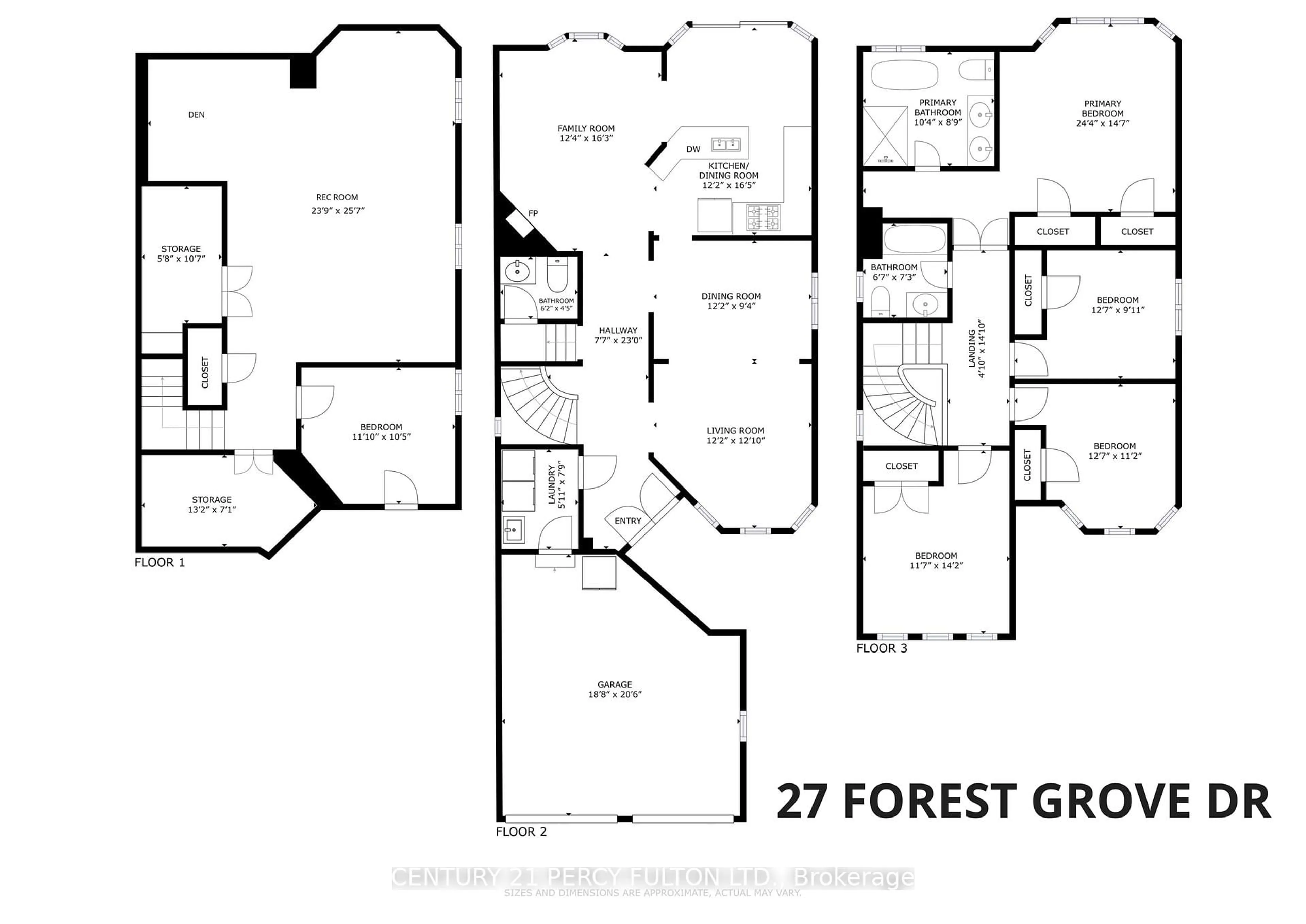Floor plan for 27 Forest Grove Dr, Whitby Ontario L1R 2A7