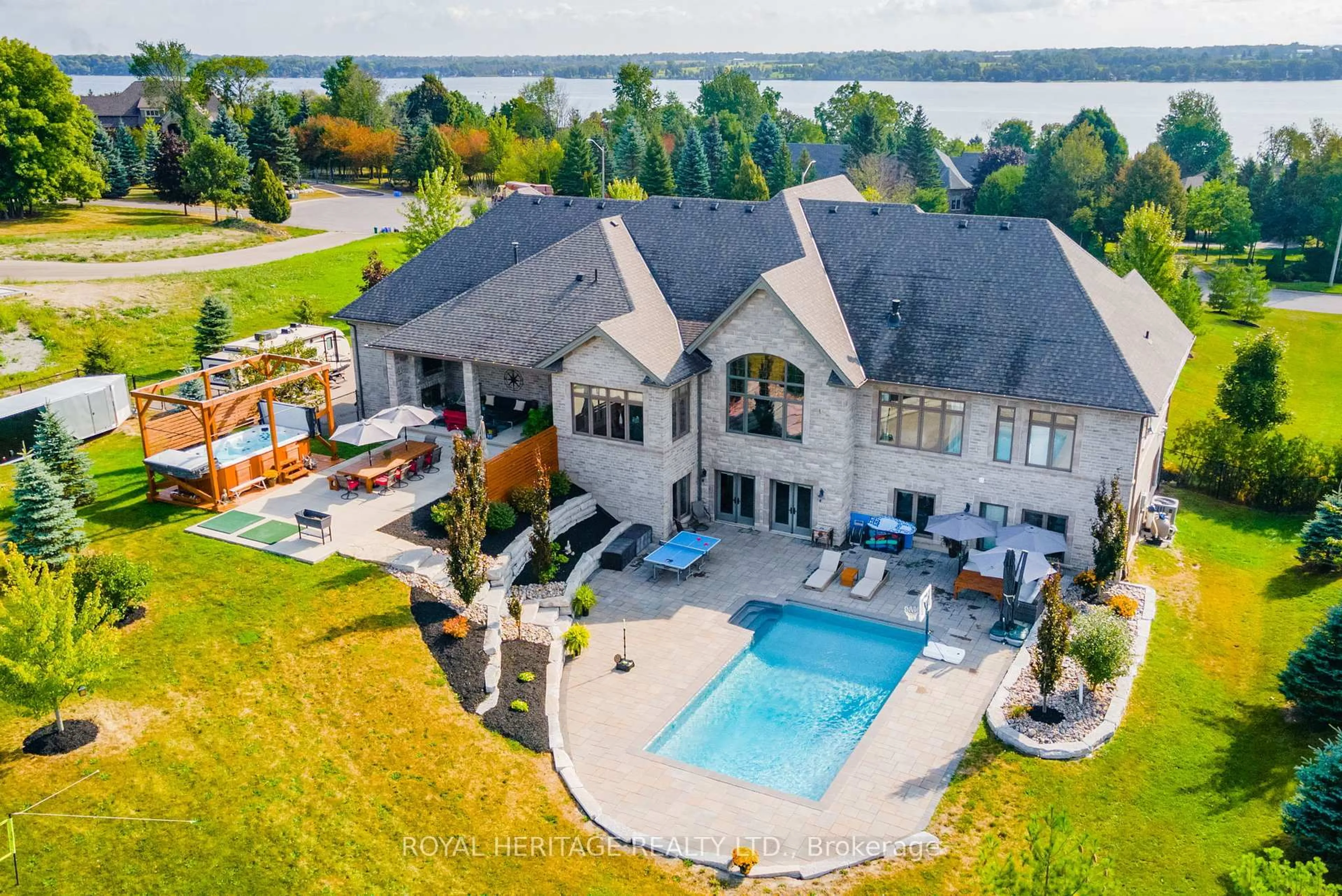 A pic from outside/outdoor area/front of a property/back of a property/a pic from drone, water/lake/river/ocean view for 111 Cawkers Cove Rd, Scugog Ontario L9L 1R6