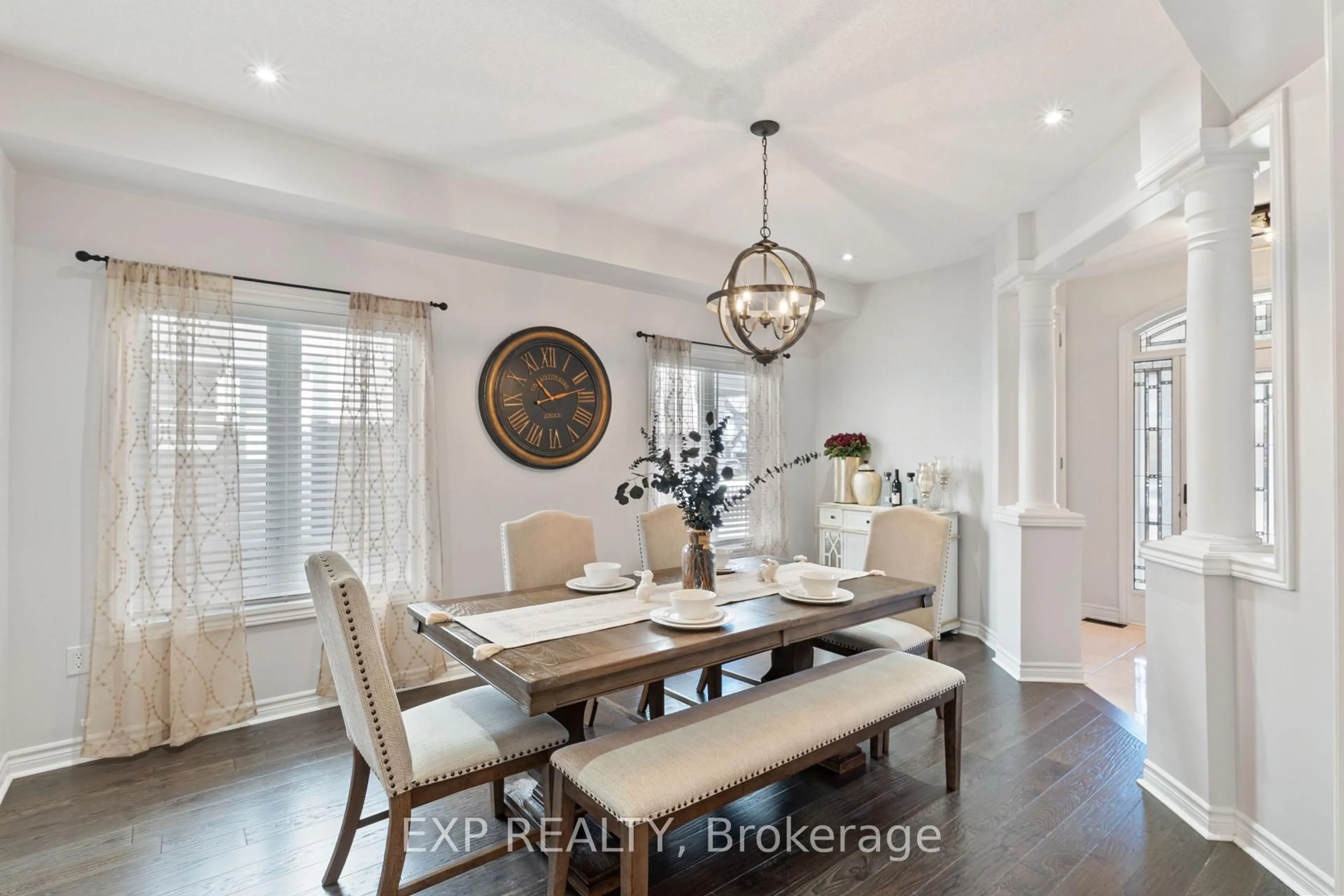 Dining room, wood/laminate floor for 193 Kenneth Cole Dr, Clarington Ontario L1C 0S6