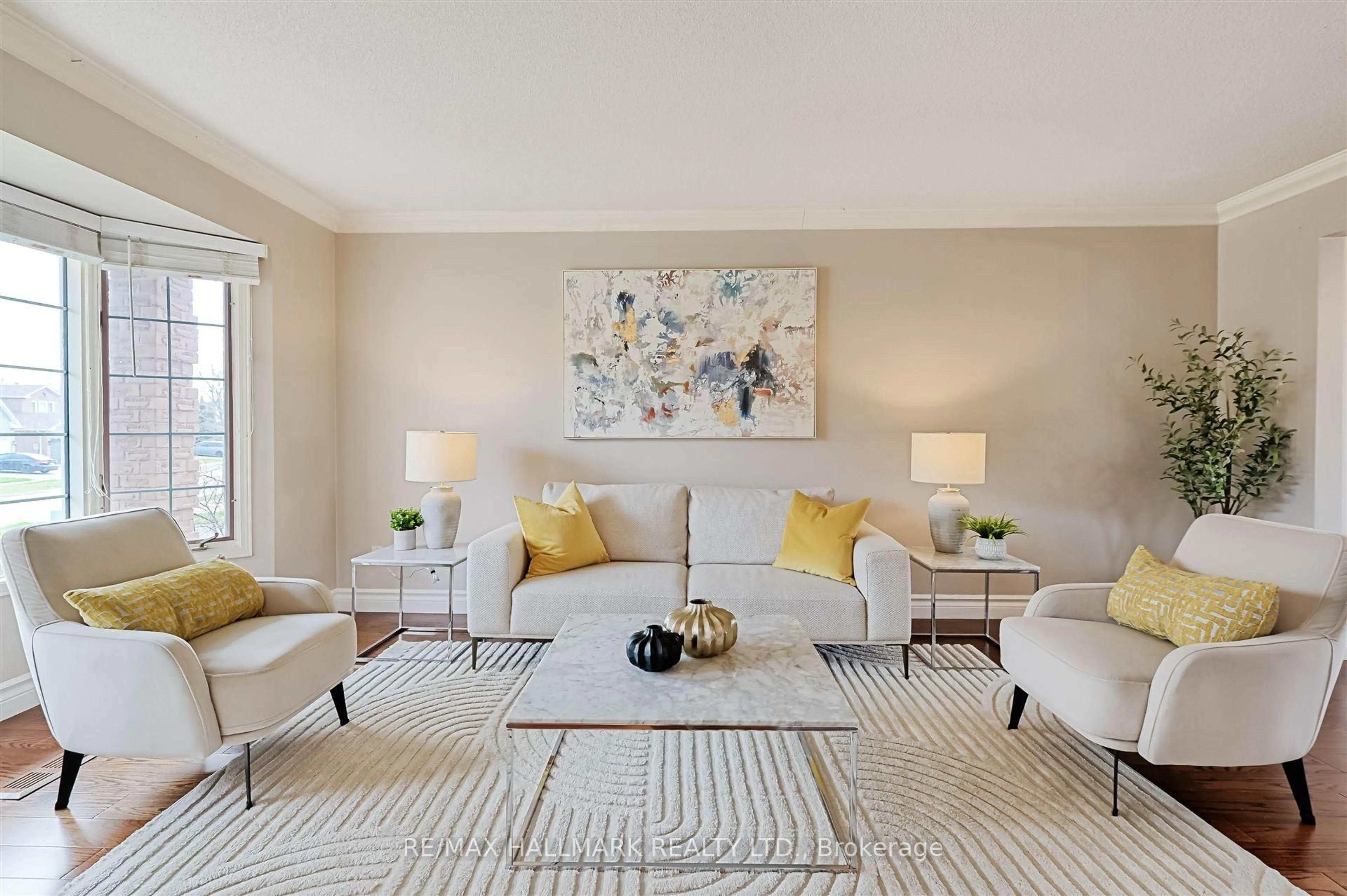 Living room with furniture, carpet floor for 1594 Dellbrook Ave, Pickering Ontario L1X 2N2