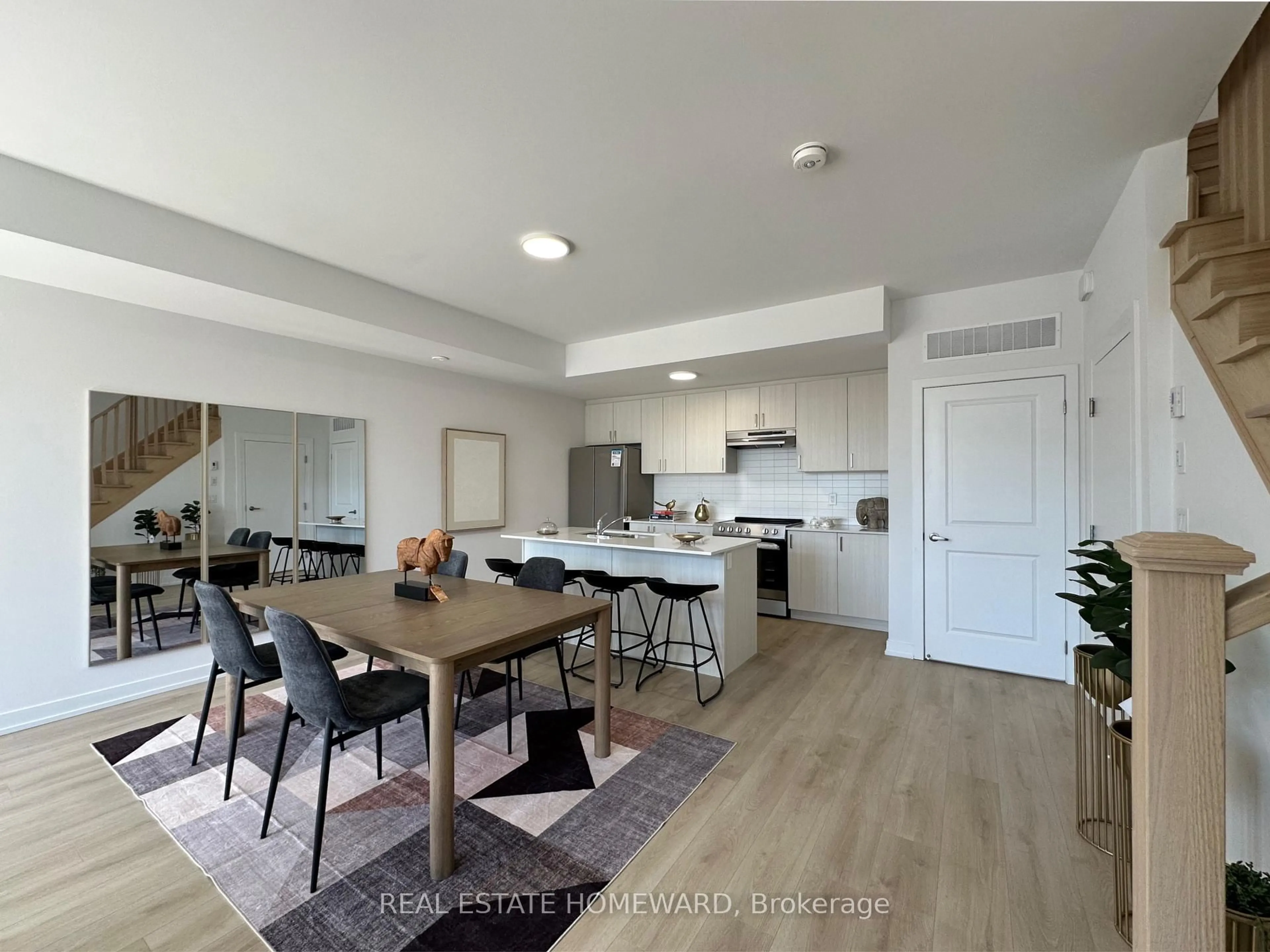 Open concept kitchen, wood/laminate floor for 1655 Palmers Sawmill Rd #115, Pickering Ontario L1X 0R3