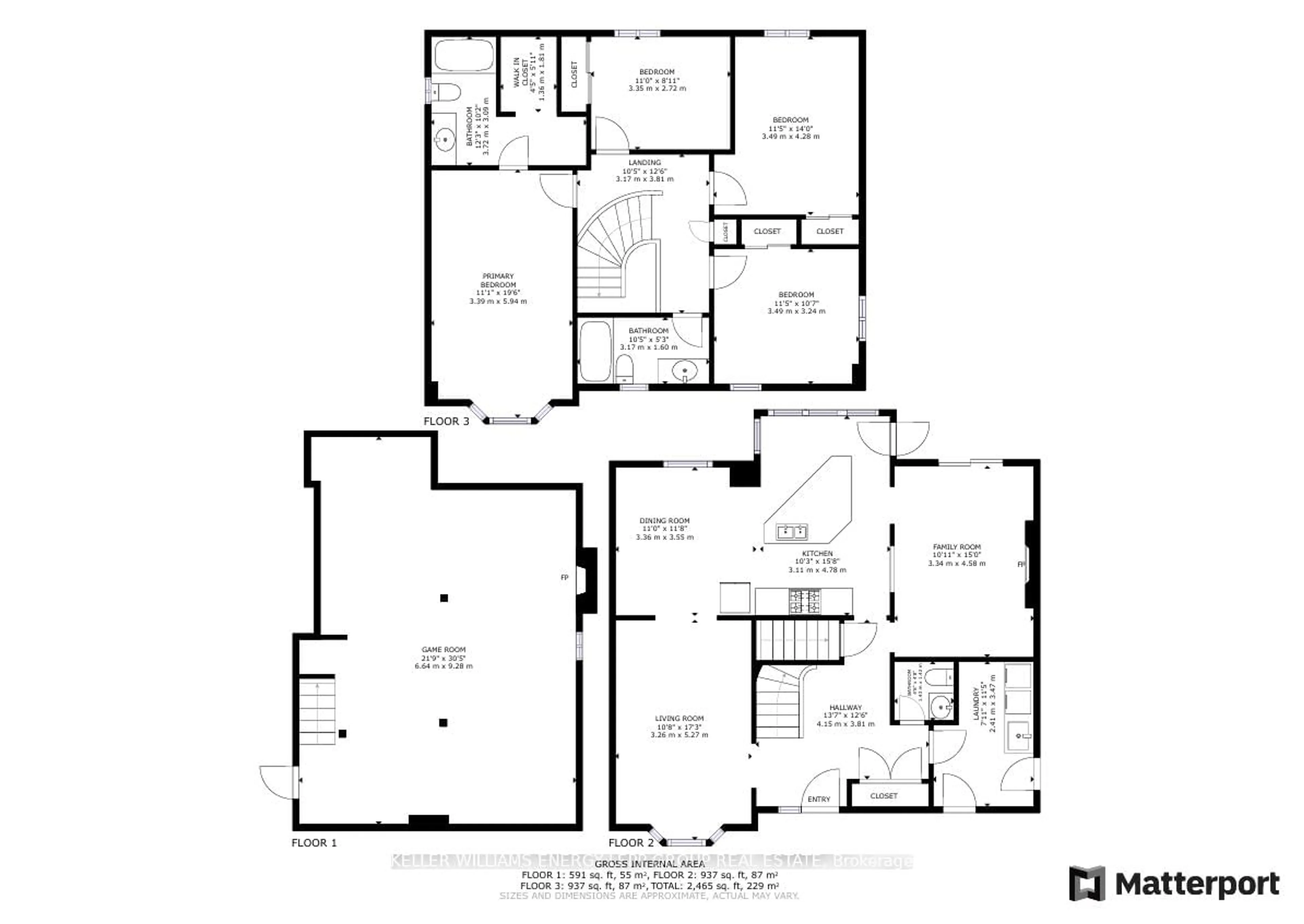 Floor plan for 23 Rosewood Crt, Whitby Ontario L1N 6Y6