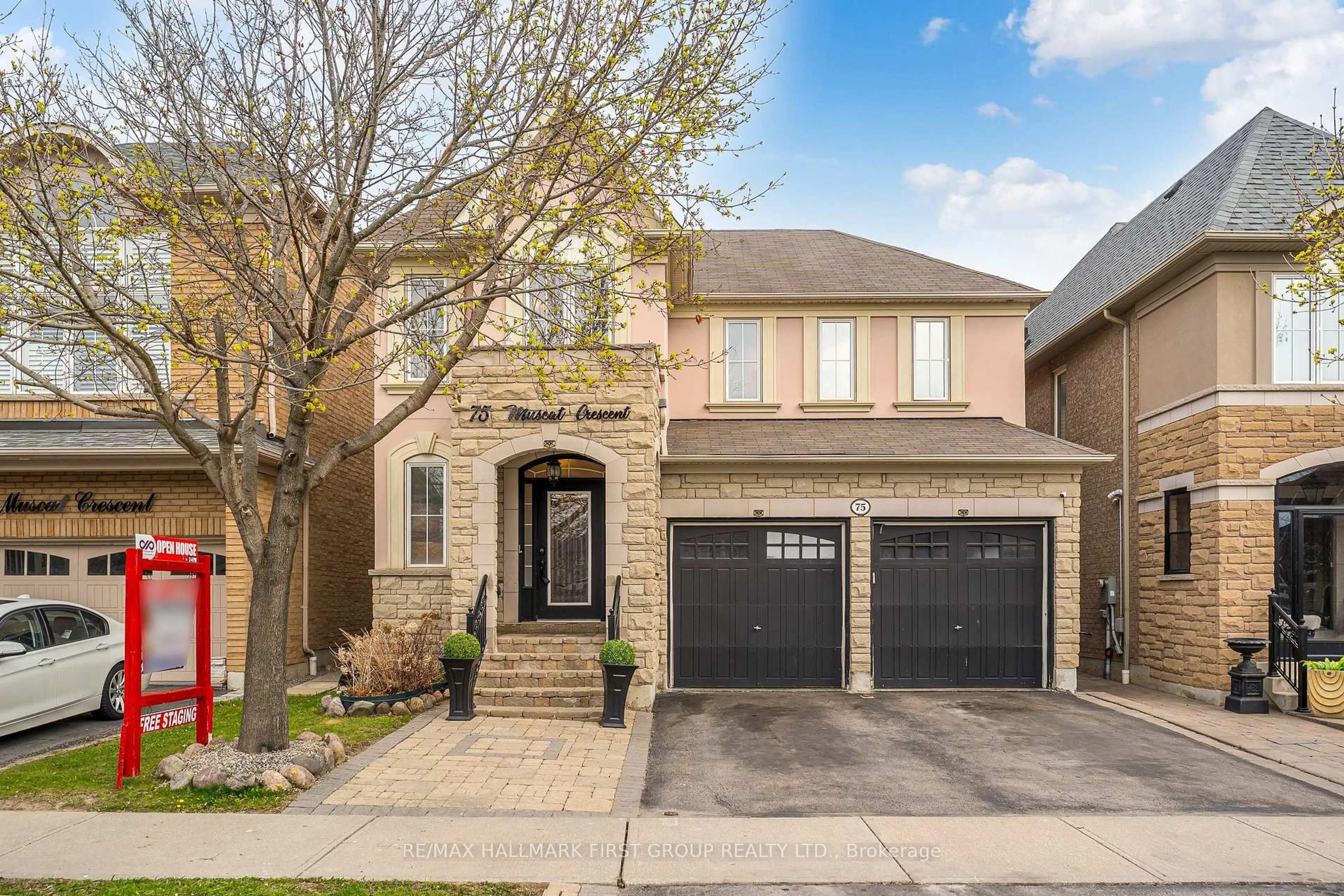 Home with brick exterior material, street for 75 Muscat Cres, Ajax Ontario L1Z 0B8