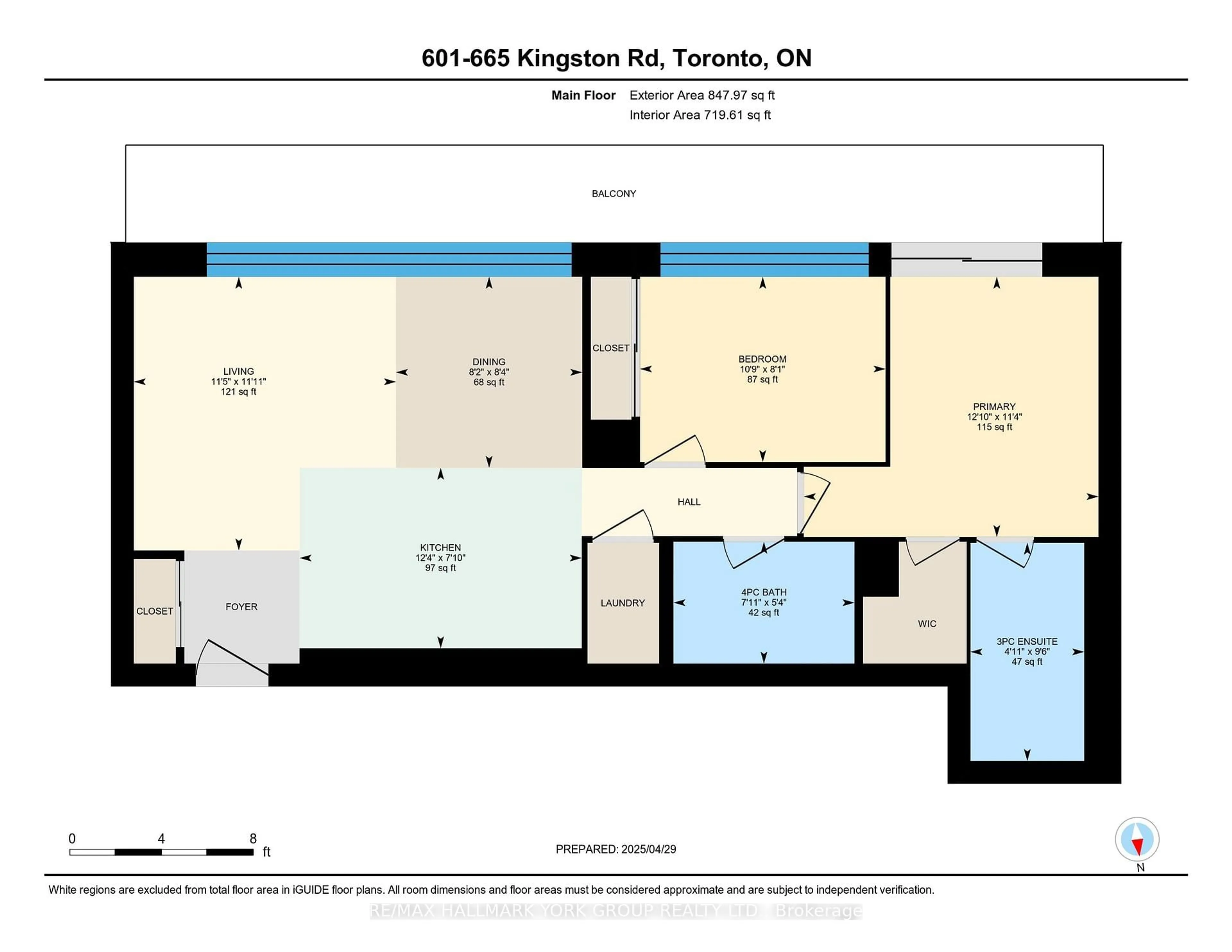 Floor plan for 665 Kingston Rd #601, Toronto Ontario M4E 0B6
