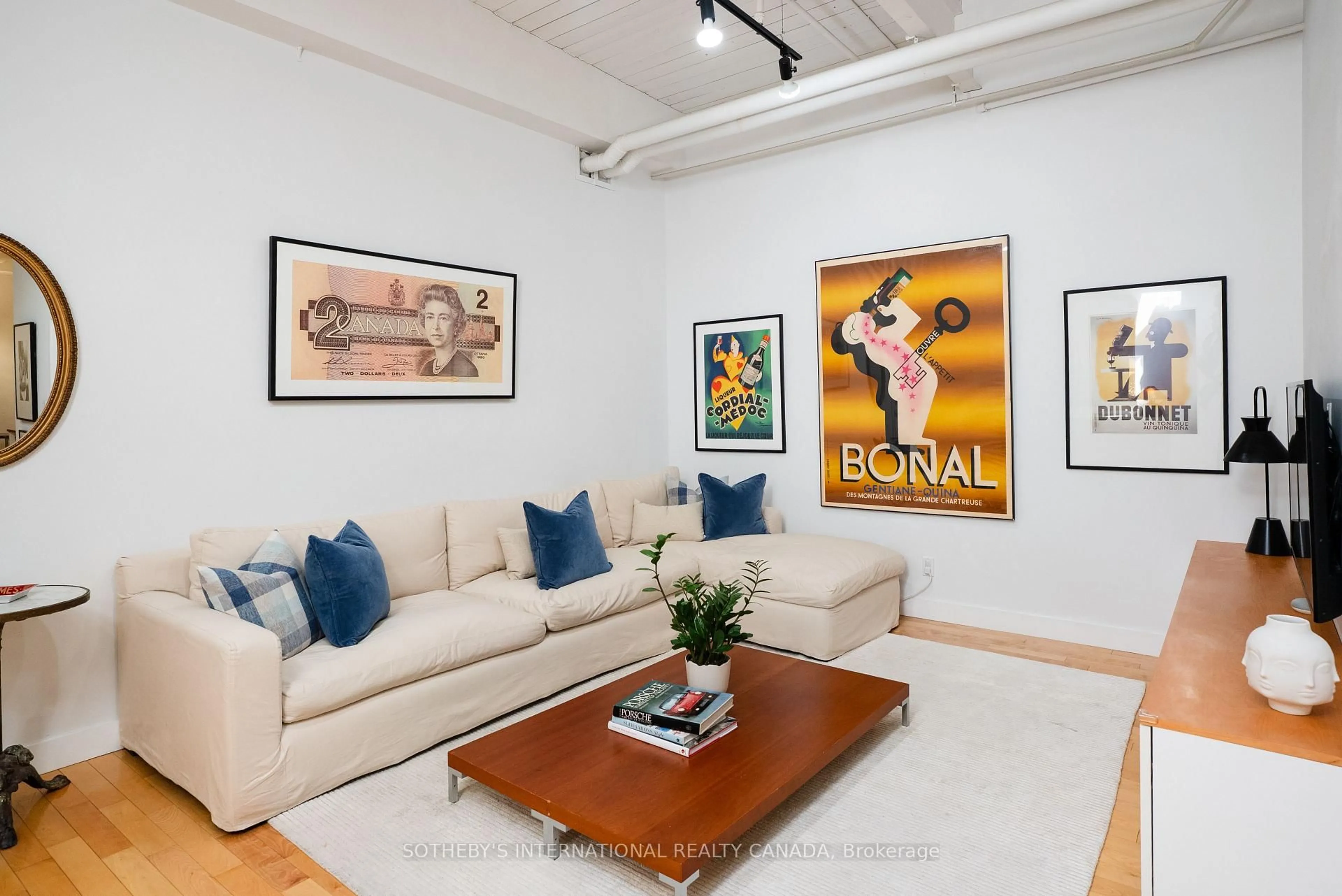 Living room with furniture, unknown for 326 Carlaw Ave #233, Toronto Ontario M4M 3N8