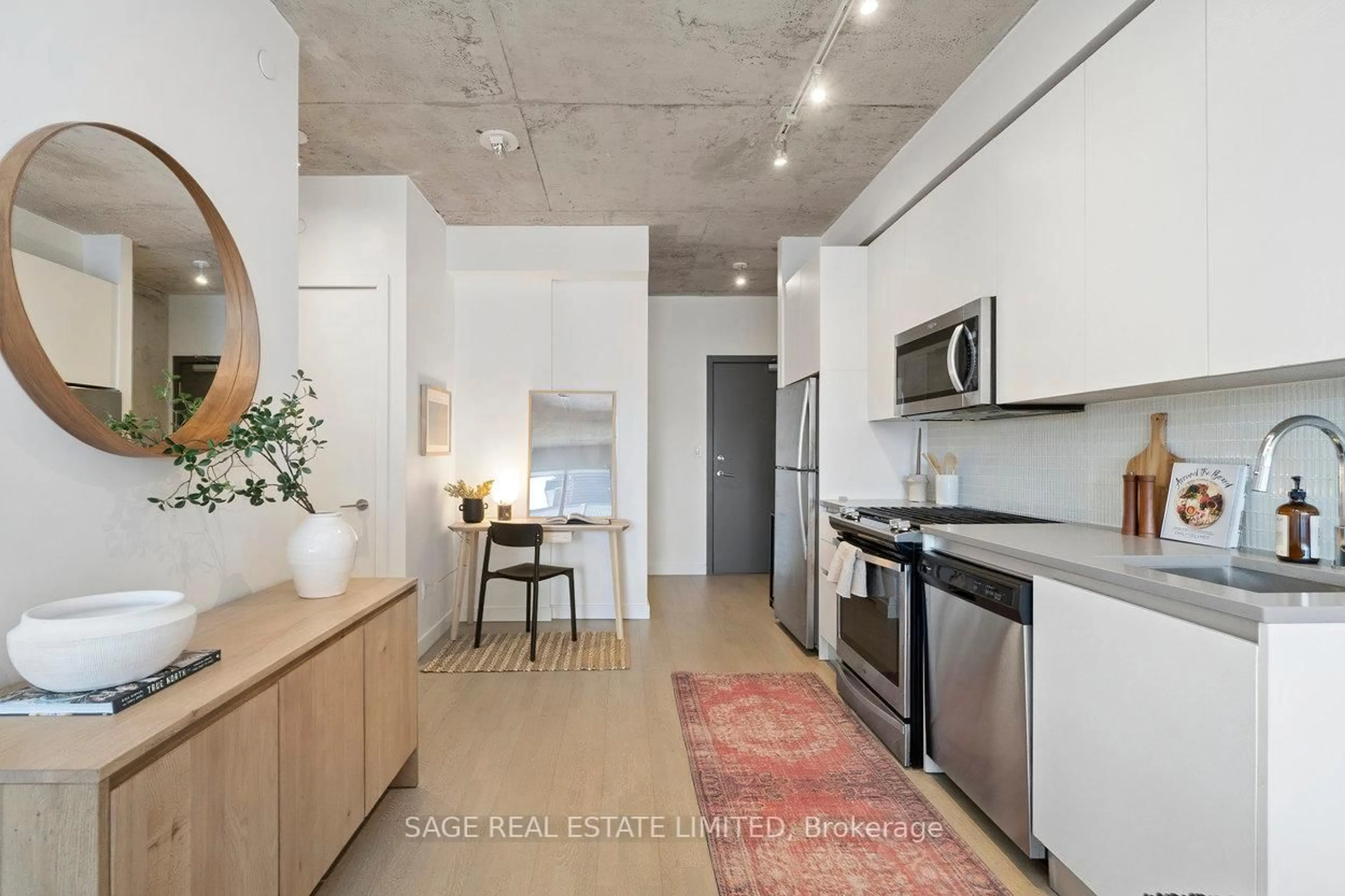 Open concept kitchen, unknown for 246 Logan Ave #323, Toronto Ontario M4M 0E9