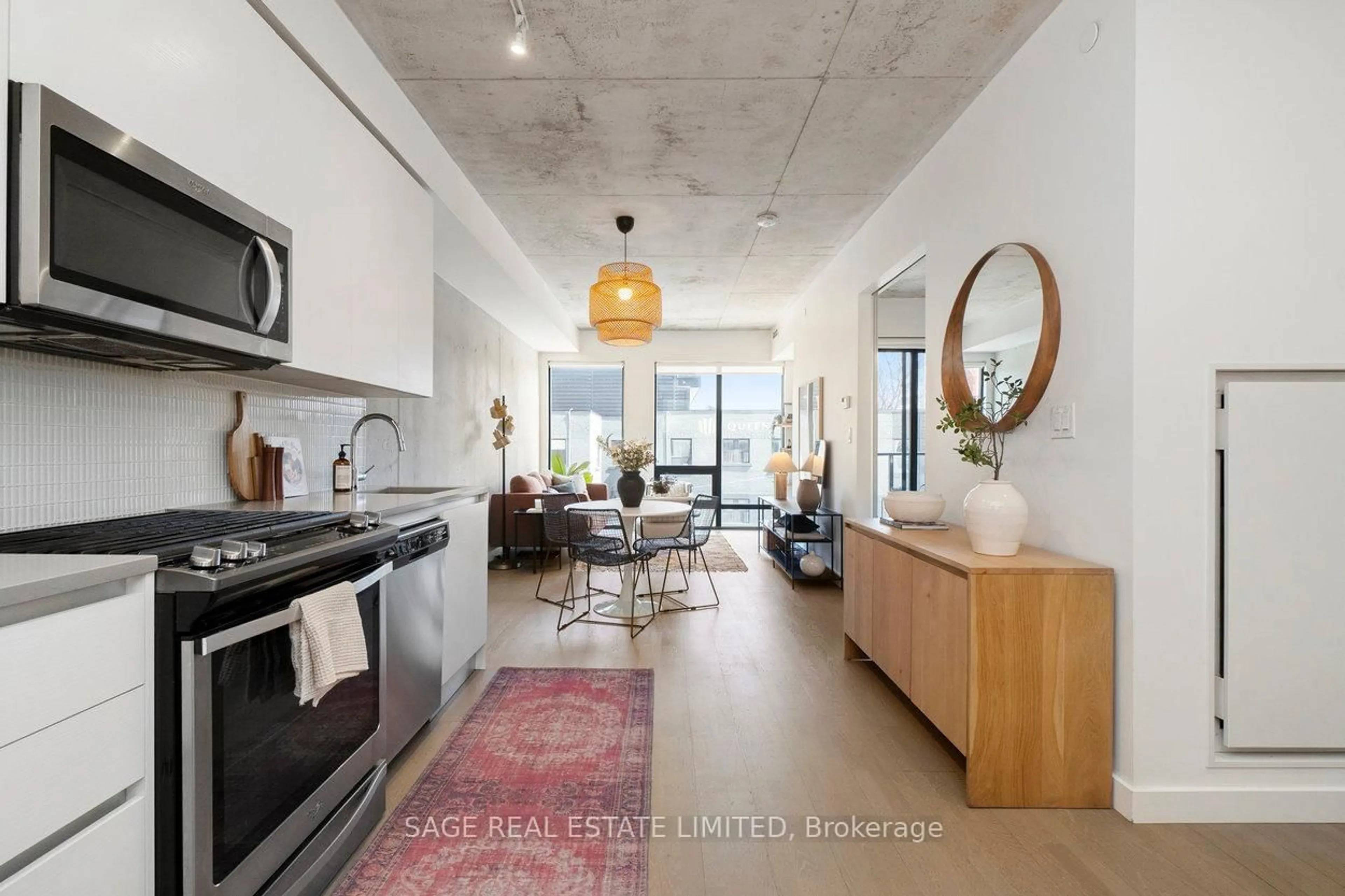 Open concept kitchen, unknown for 246 Logan Ave #323, Toronto Ontario M4M 0E9