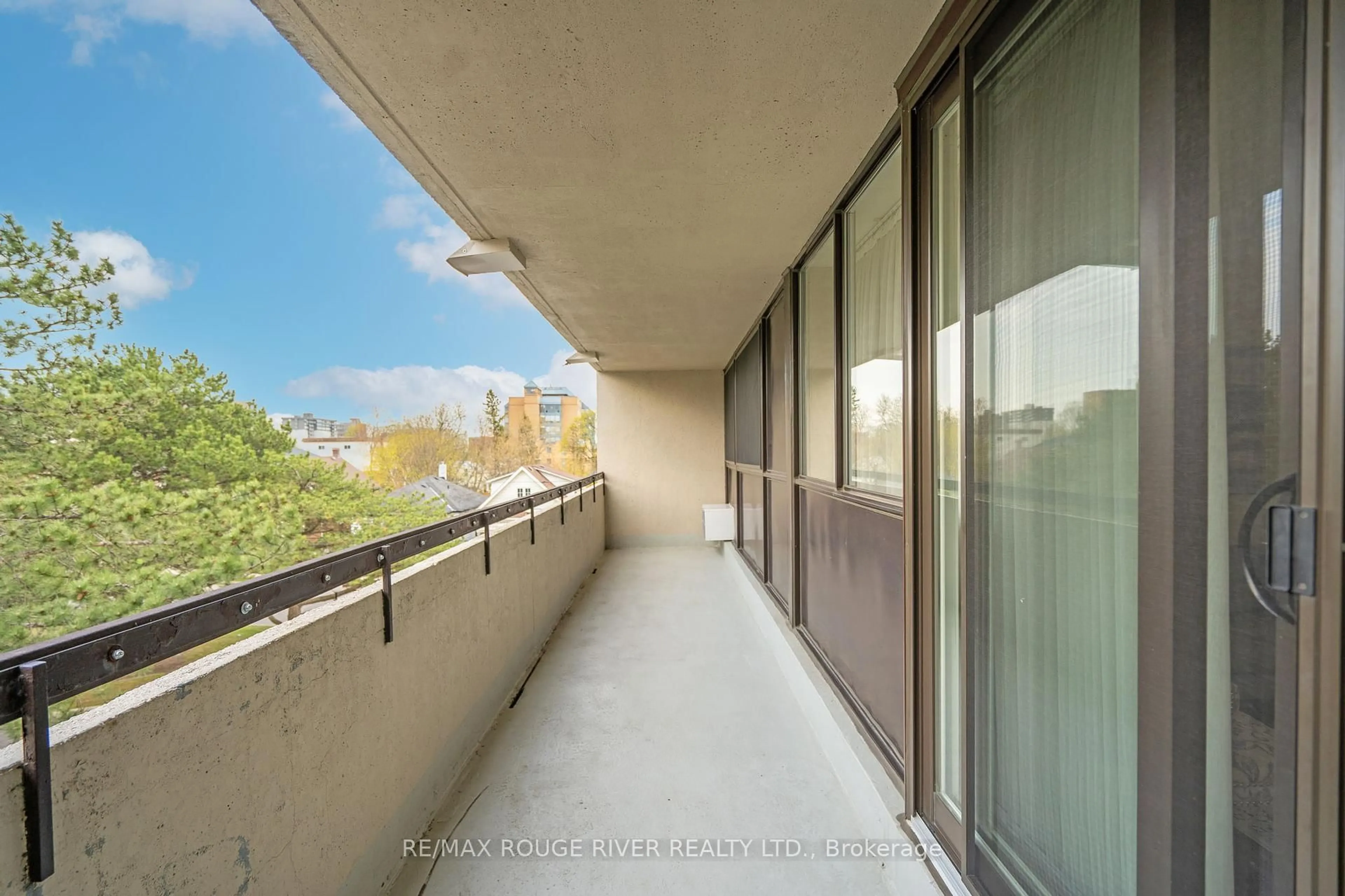 Balcony in the apartment, city buildings view from balcony for 120 Elgin St #307, Oshawa Ontario L1G 1Y6