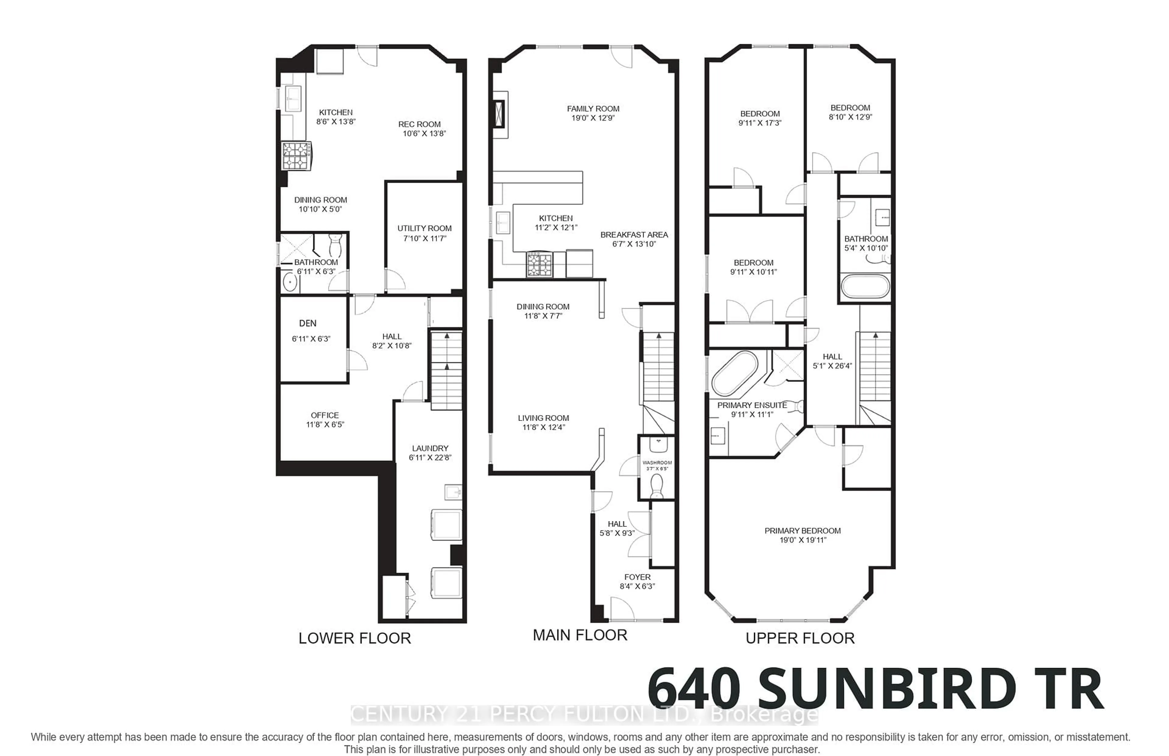 Floor plan for 640 Sunbird Tr, Pickering Ontario L1X 2X7