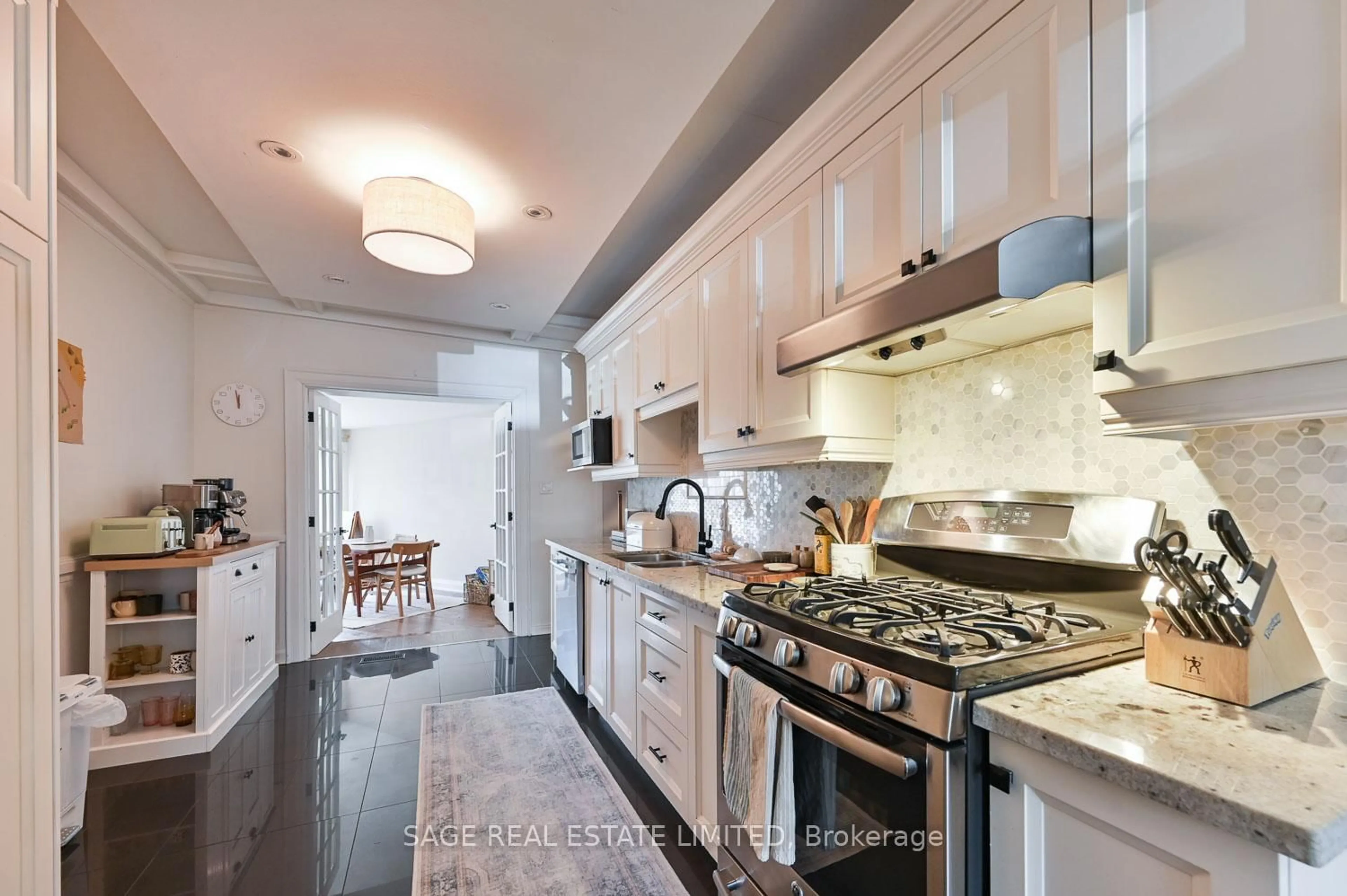 Contemporary kitchen, ceramic/tile floor for 216 Balsam Ave, Toronto Ontario M4E 3C5