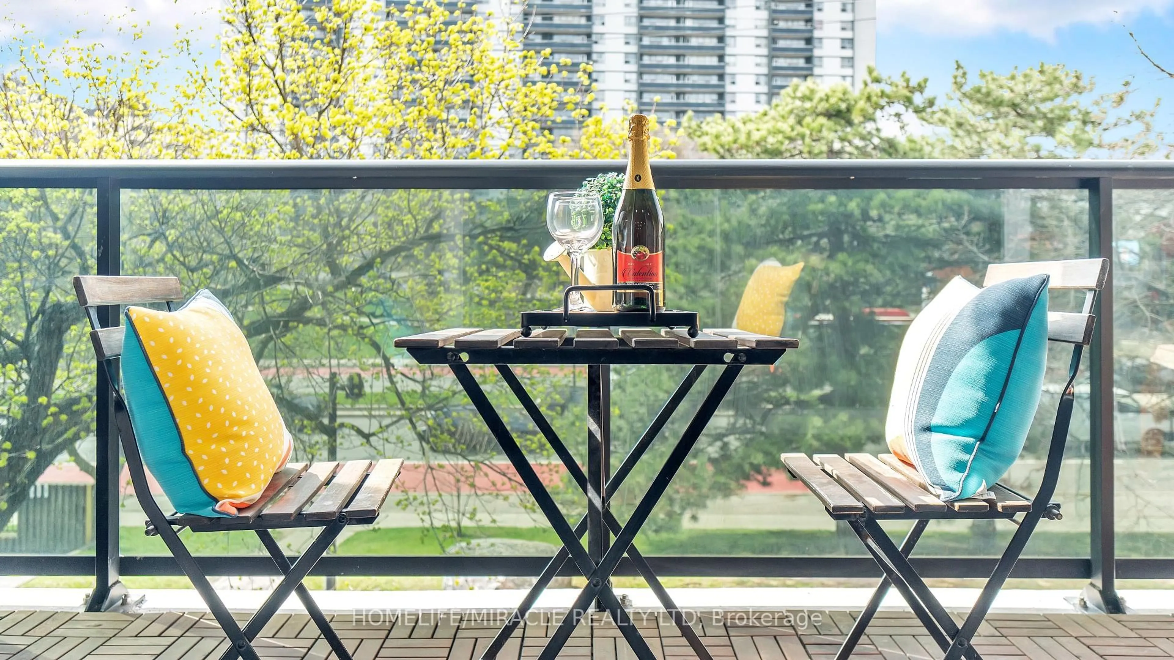 Balcony in the apartment, water/lake/river/ocean view for 91 Muir Dr #78, Toronto Ontario M1M 3T7
