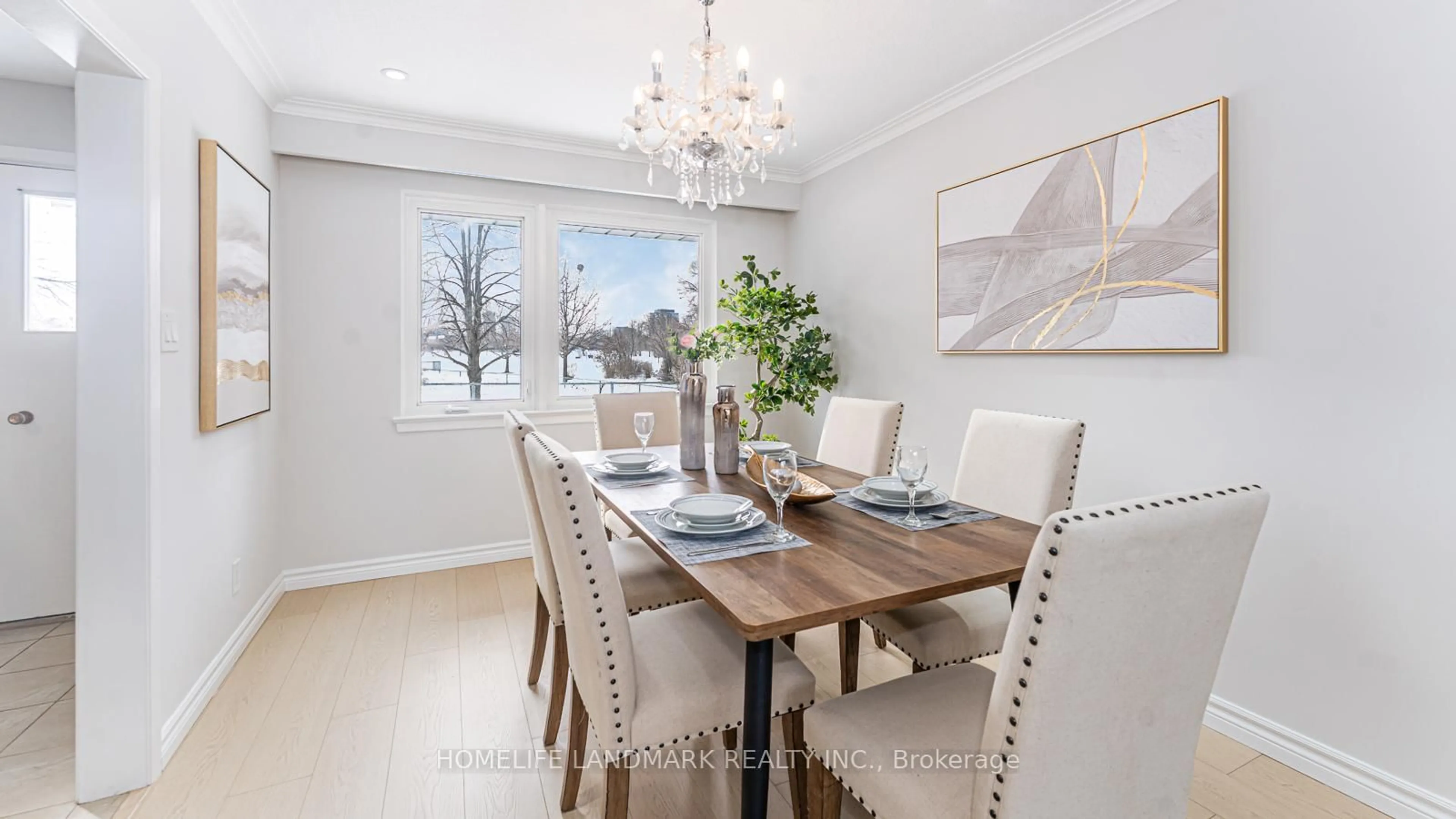 Dining room, wood/laminate floor for 10 Rotunda Pl, Toronto Ontario M1T 1M7