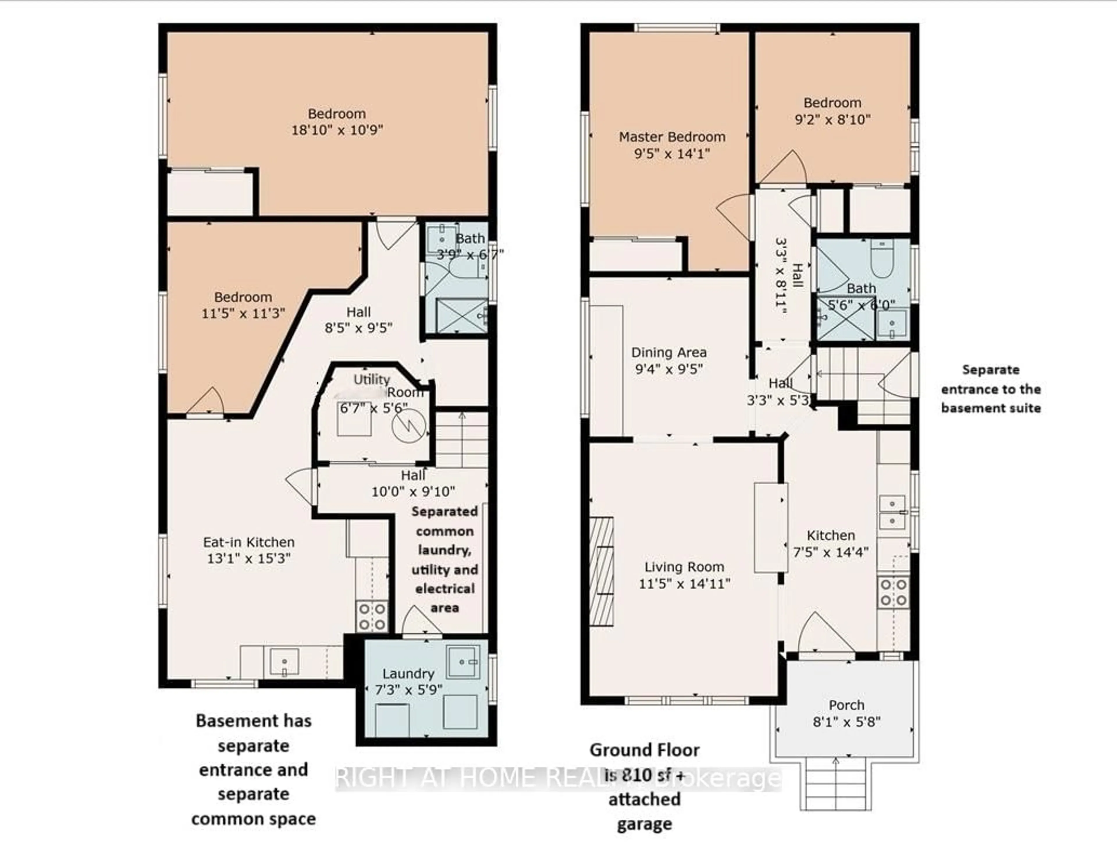 Floor plan for 887 Cosburn Ave, Toronto Ontario M4C 2W5