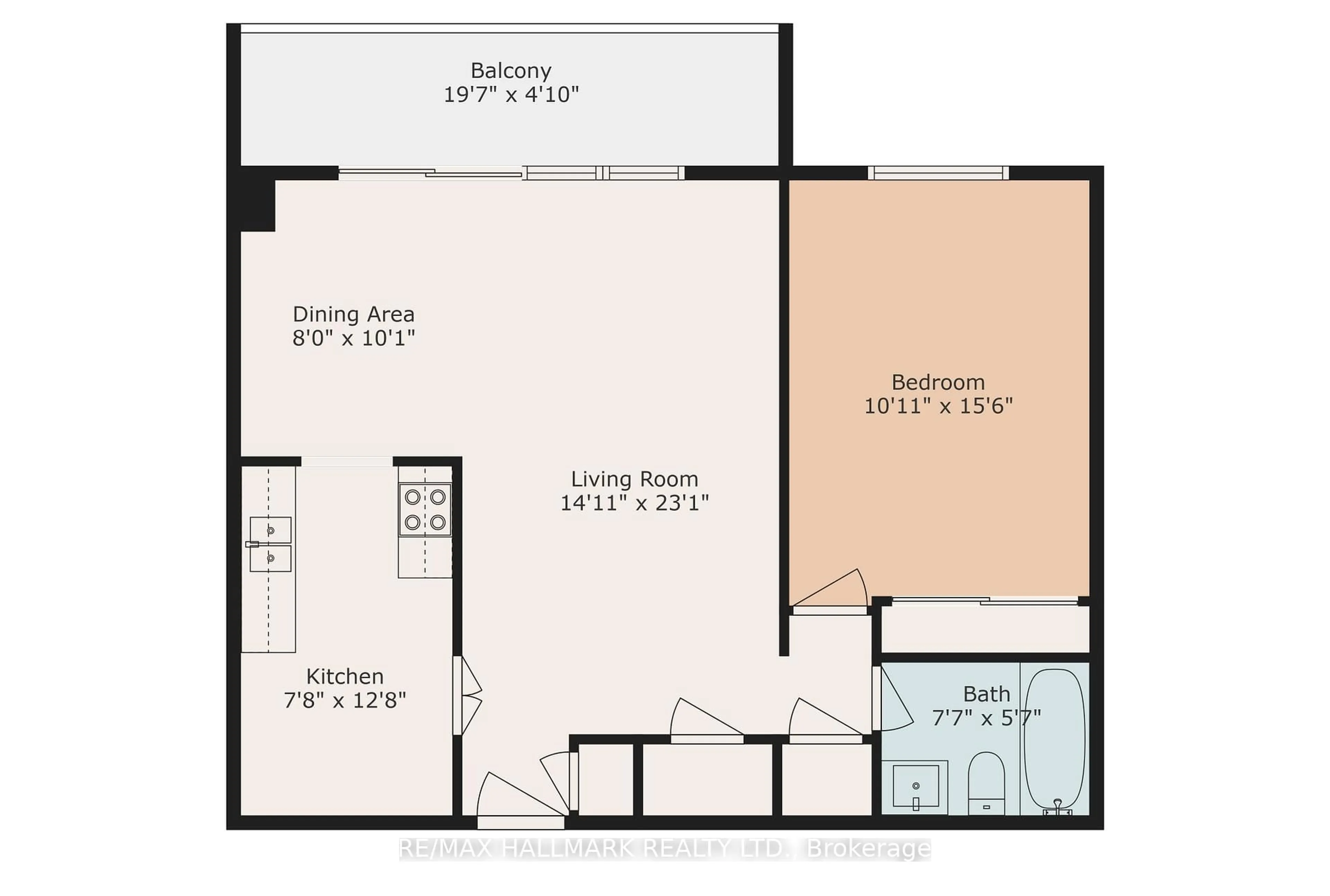 Floor plan for 101 Prudential Dr #1506, Toronto Ontario M1P 4S5