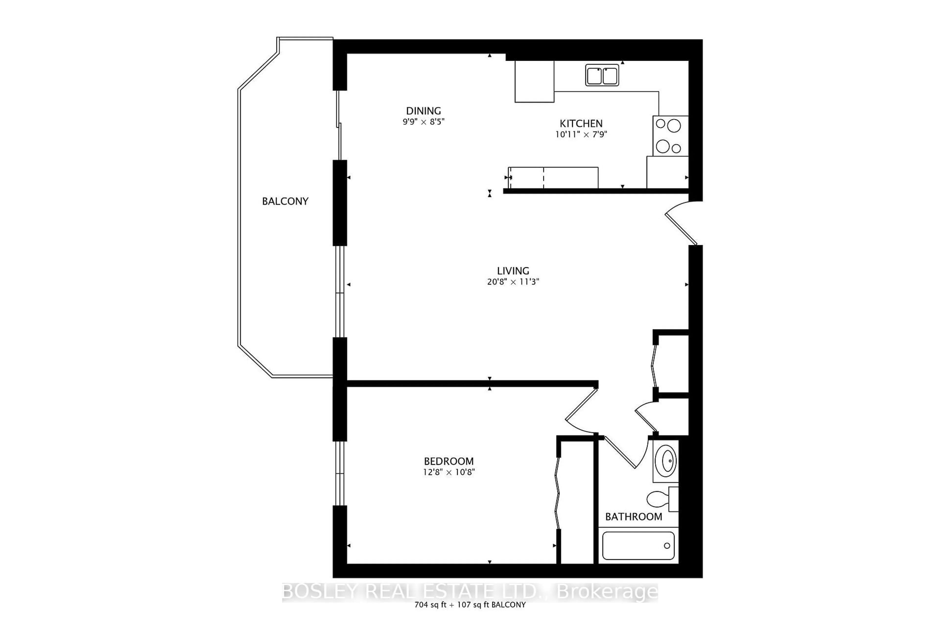 Floor plan for 800 Kennedy Rd #304, Toronto Ontario M1K 2C9