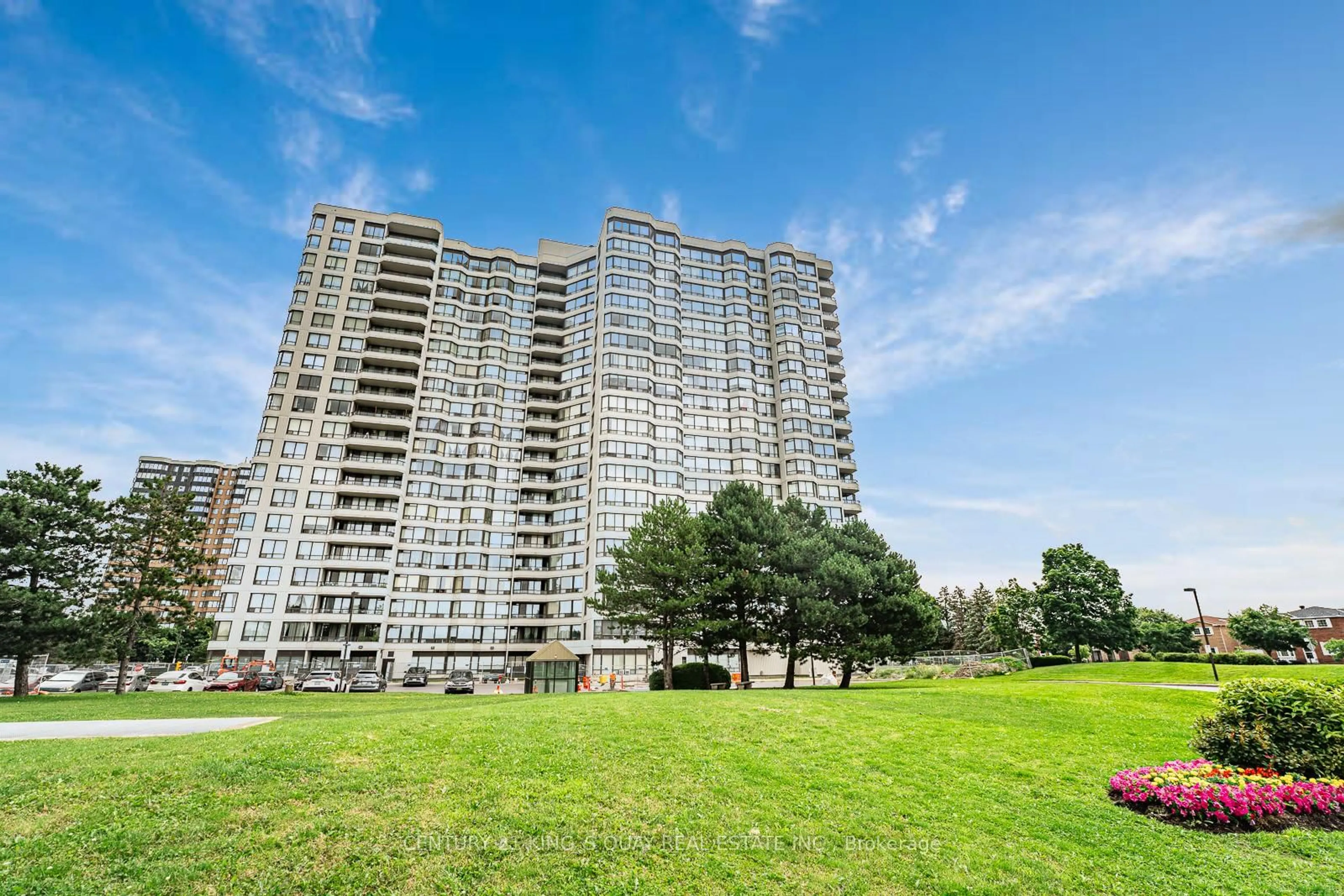 A pic from outside/outdoor area/front of a property/back of a property/a pic from drone, unknown for 350 Alton Towers Circ #401, Toronto Ontario M1V 5E3