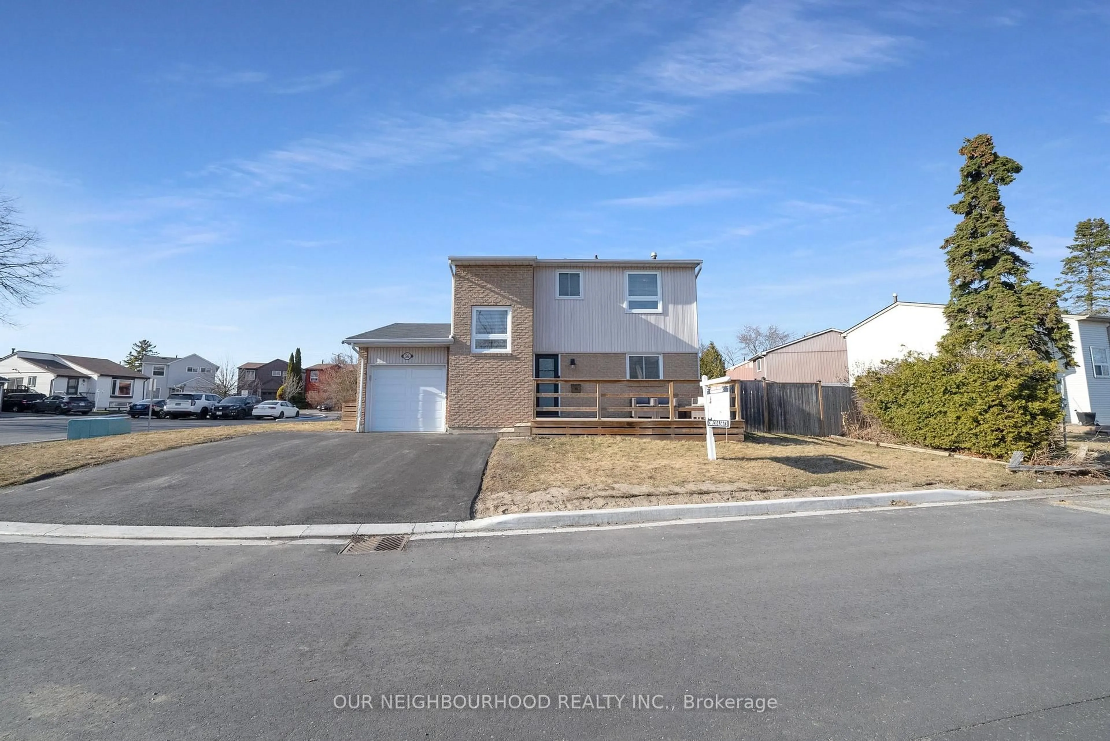 A pic from outside/outdoor area/front of a property/back of a property/a pic from drone, street for 56 Lucas Lane, Ajax Ontario L1S 3P8