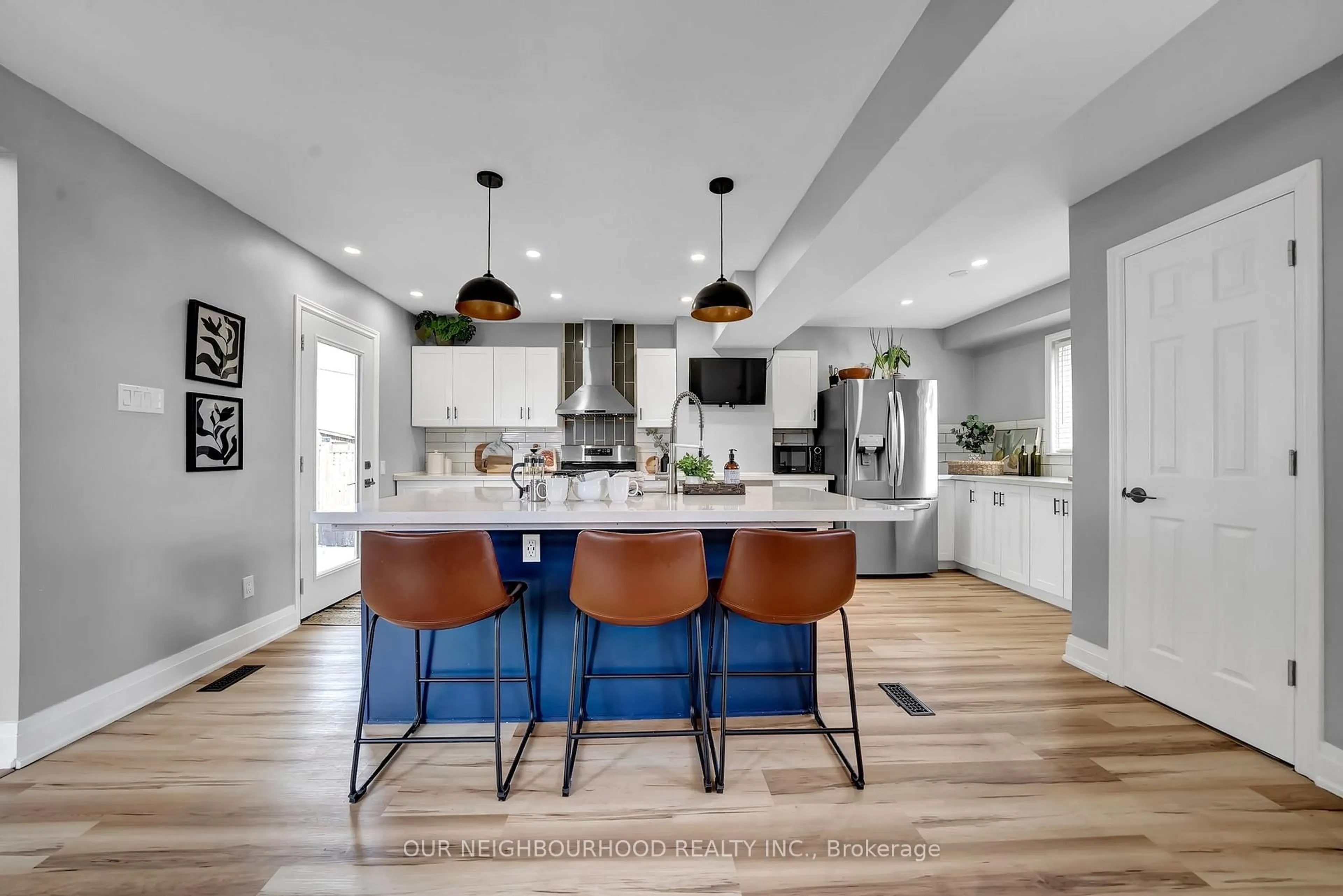 Open concept kitchen, ceramic/tile floor for 56 Lucas Lane, Ajax Ontario L1S 3P8