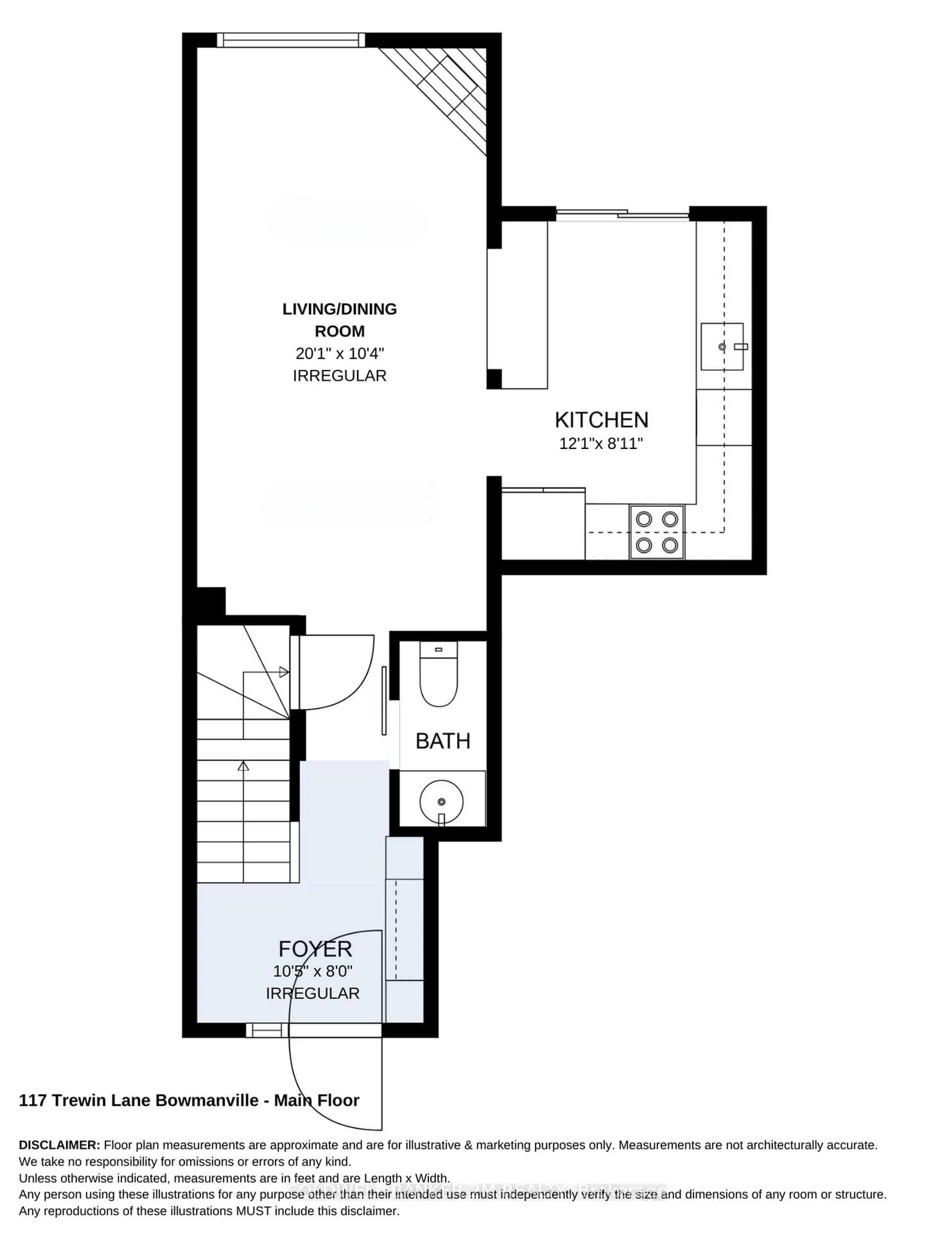Floor plan for 117 Trewin Lane, Clarington Ontario L1C 4X3