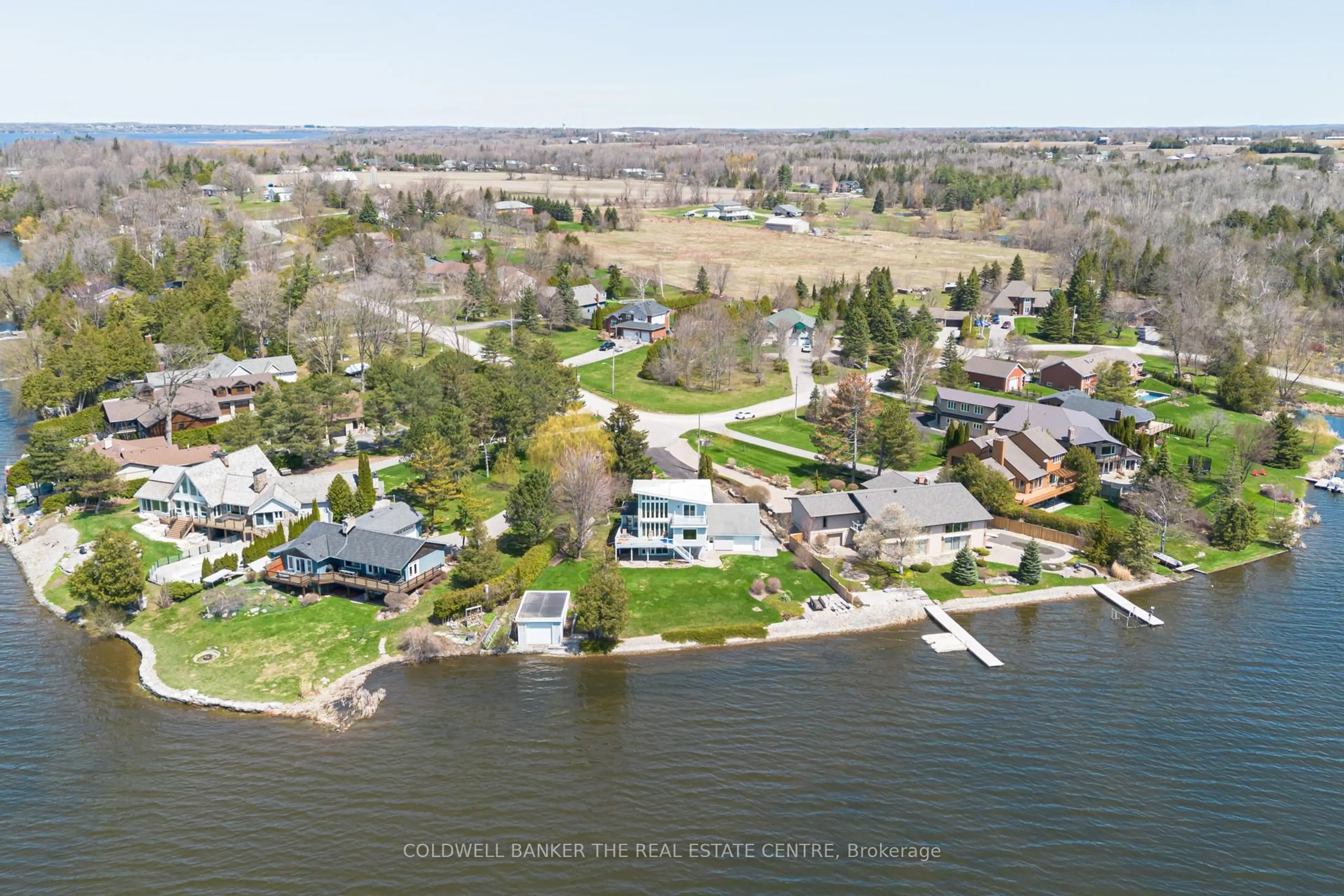 A pic from outside/outdoor area/front of a property/back of a property/a pic from drone, water/lake/river/ocean view for 273 Stephenson Point Rd, Scugog Ontario L9L 1B4