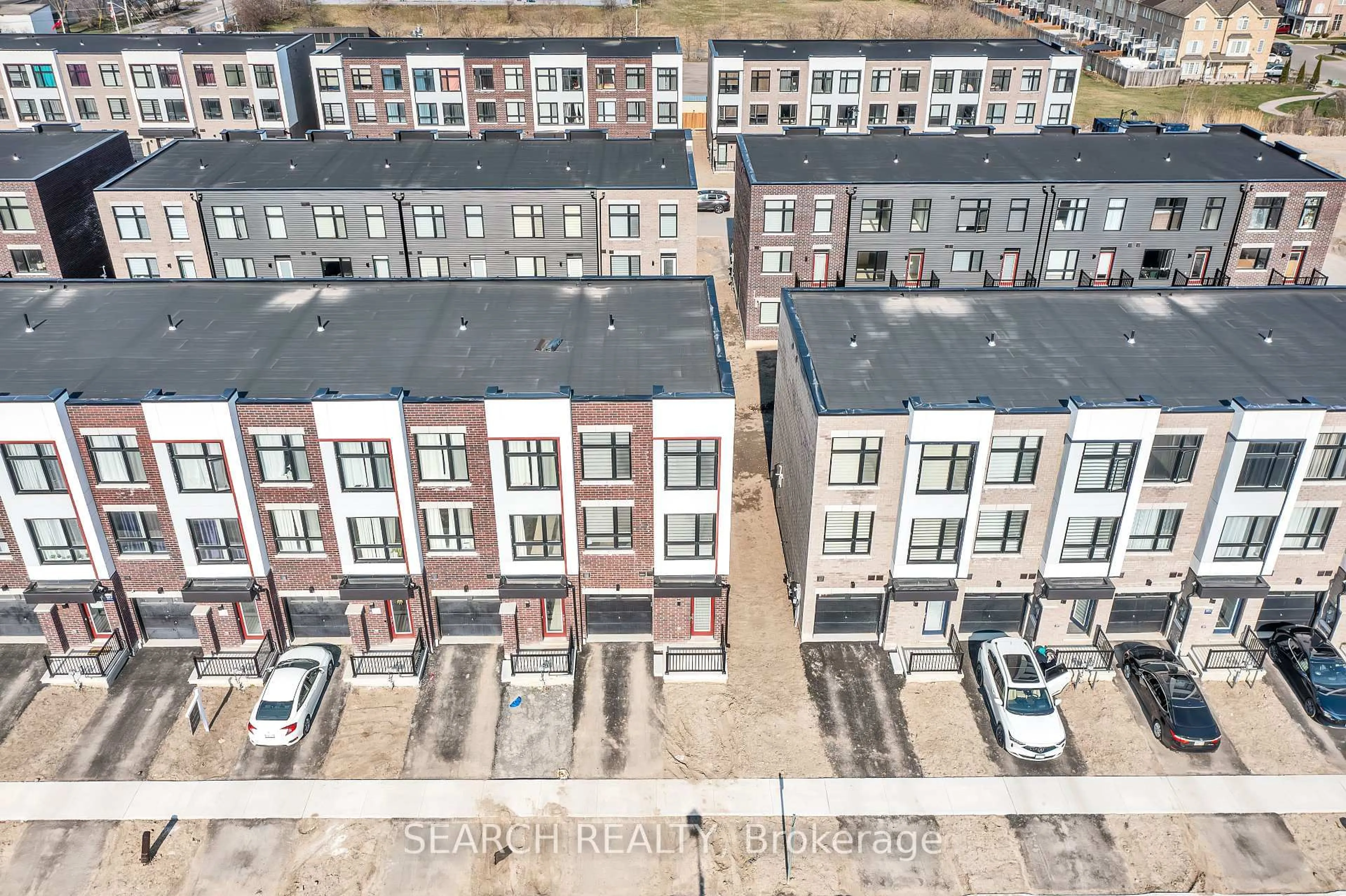 A pic from outside/outdoor area/front of a property/back of a property/a pic from drone, city buildings view from balcony for 23 Bateson St, Ajax Ontario L1S 7M3