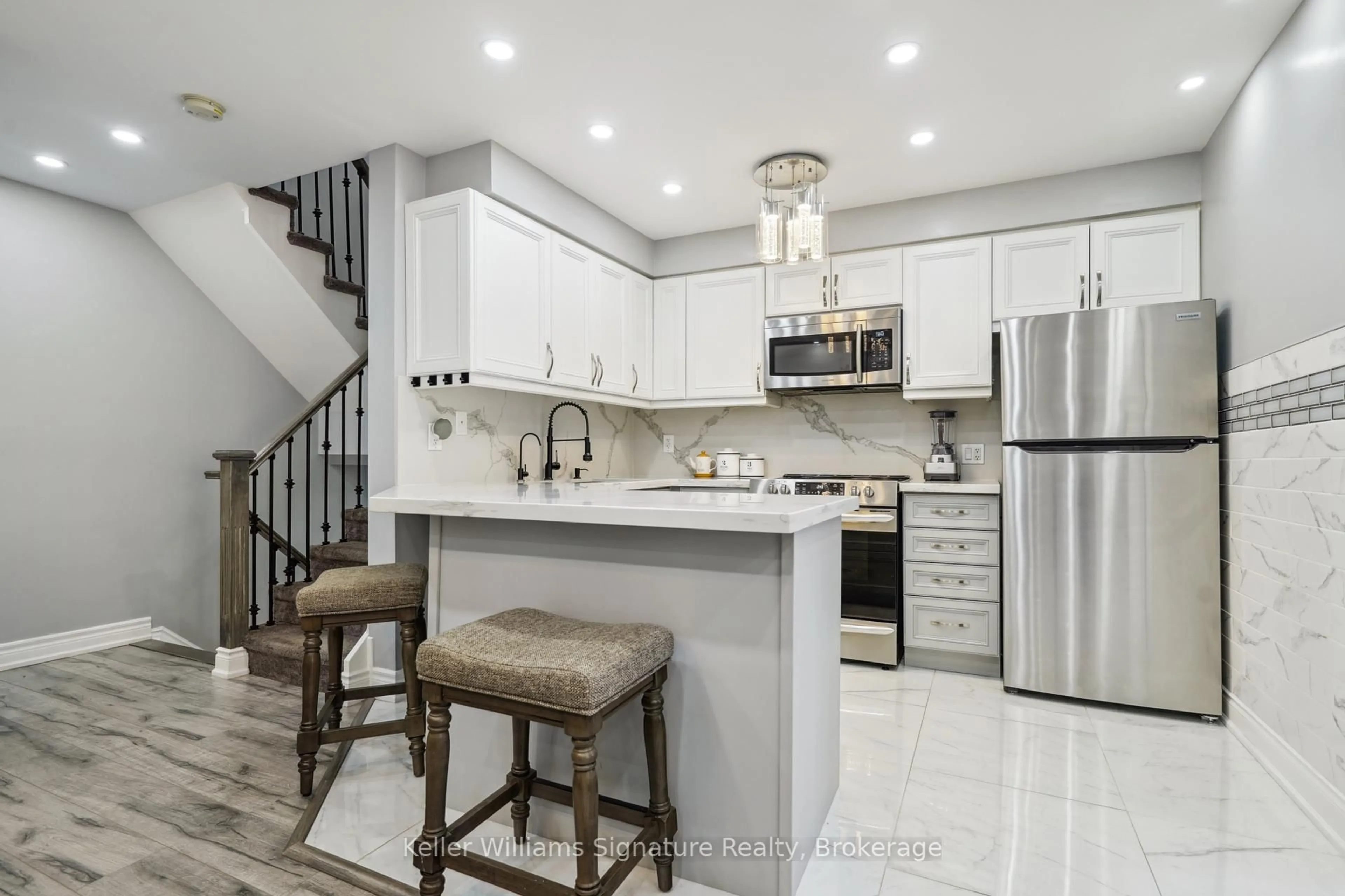 Open concept kitchen, ceramic/tile floor for 8 Talbotshire St, Ajax Ontario L1S 0A6
