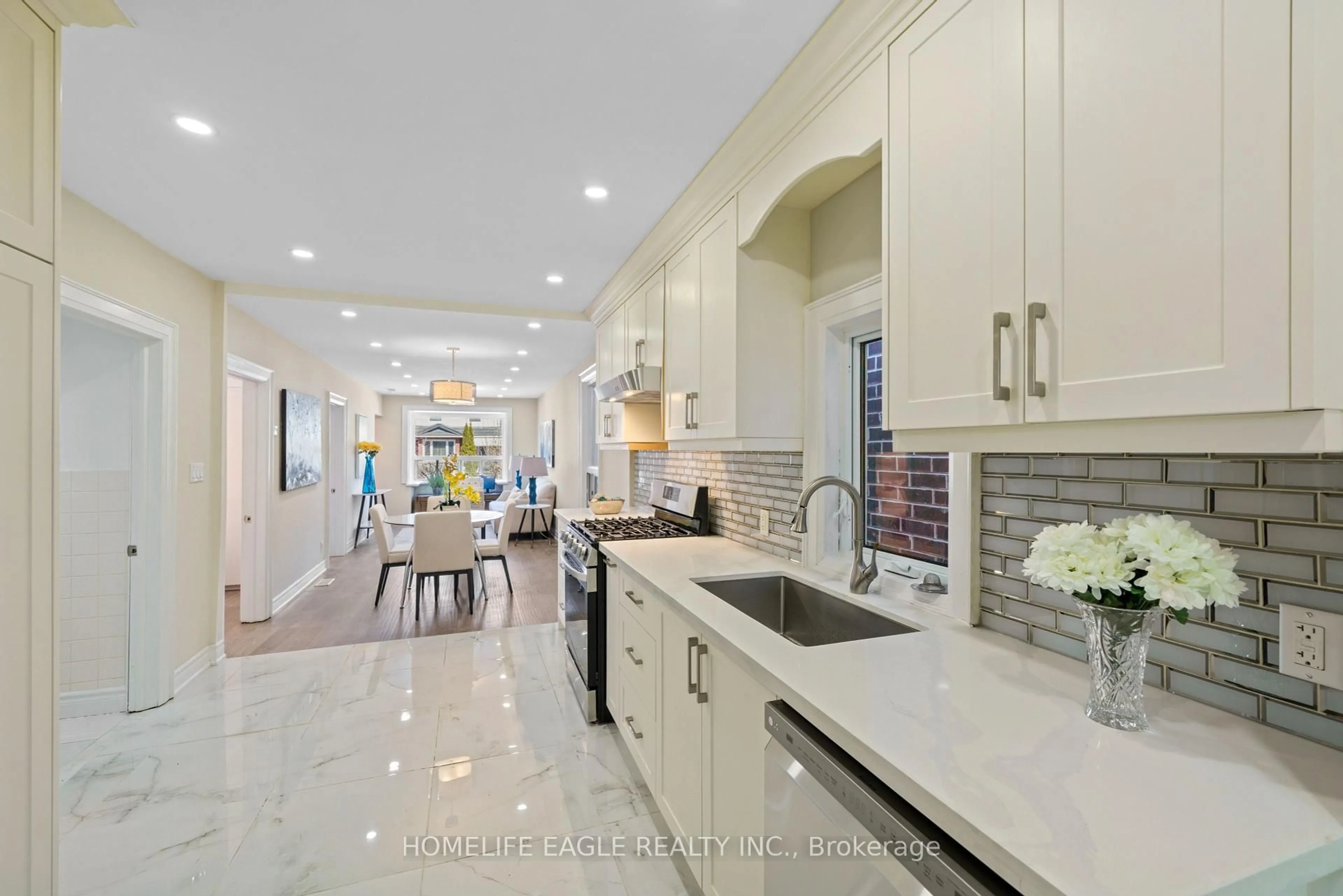 Contemporary kitchen, ceramic/tile floor for 82 Haslam St, Toronto Ontario M1N 3N7