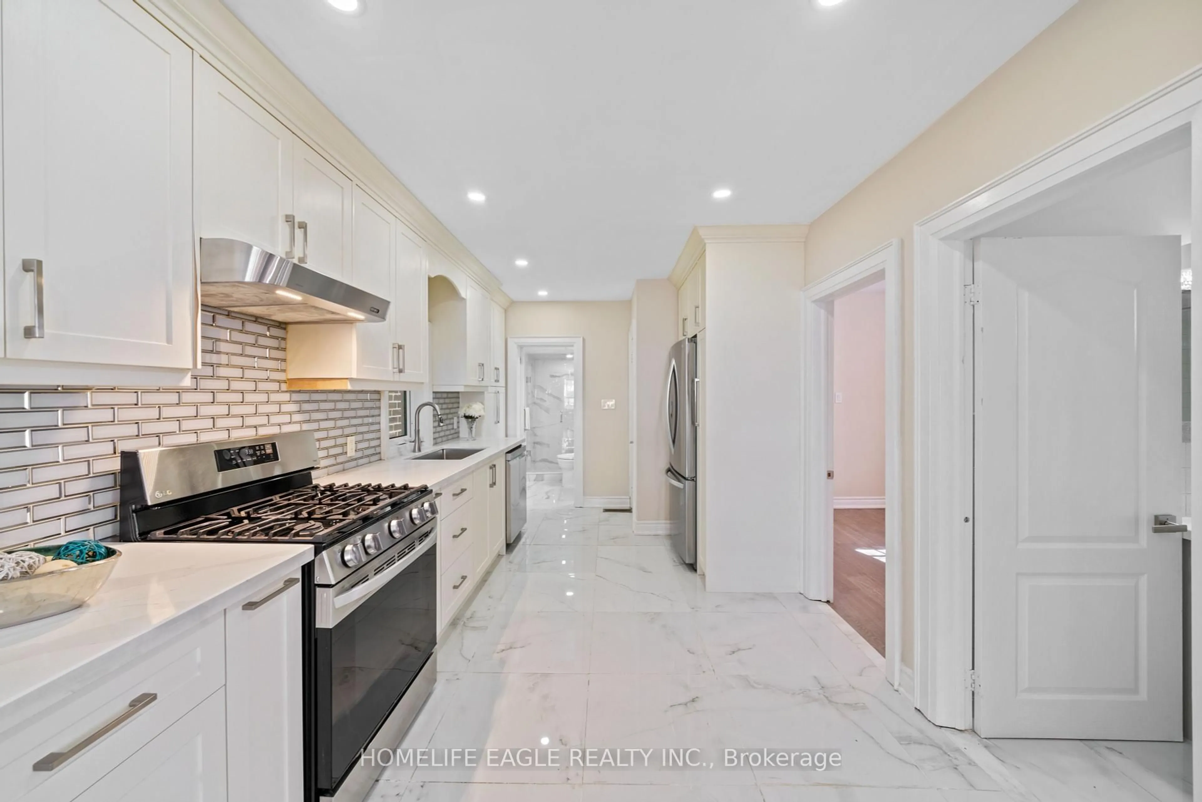 Contemporary kitchen, ceramic/tile floor for 82 Haslam St, Toronto Ontario M1N 3N7