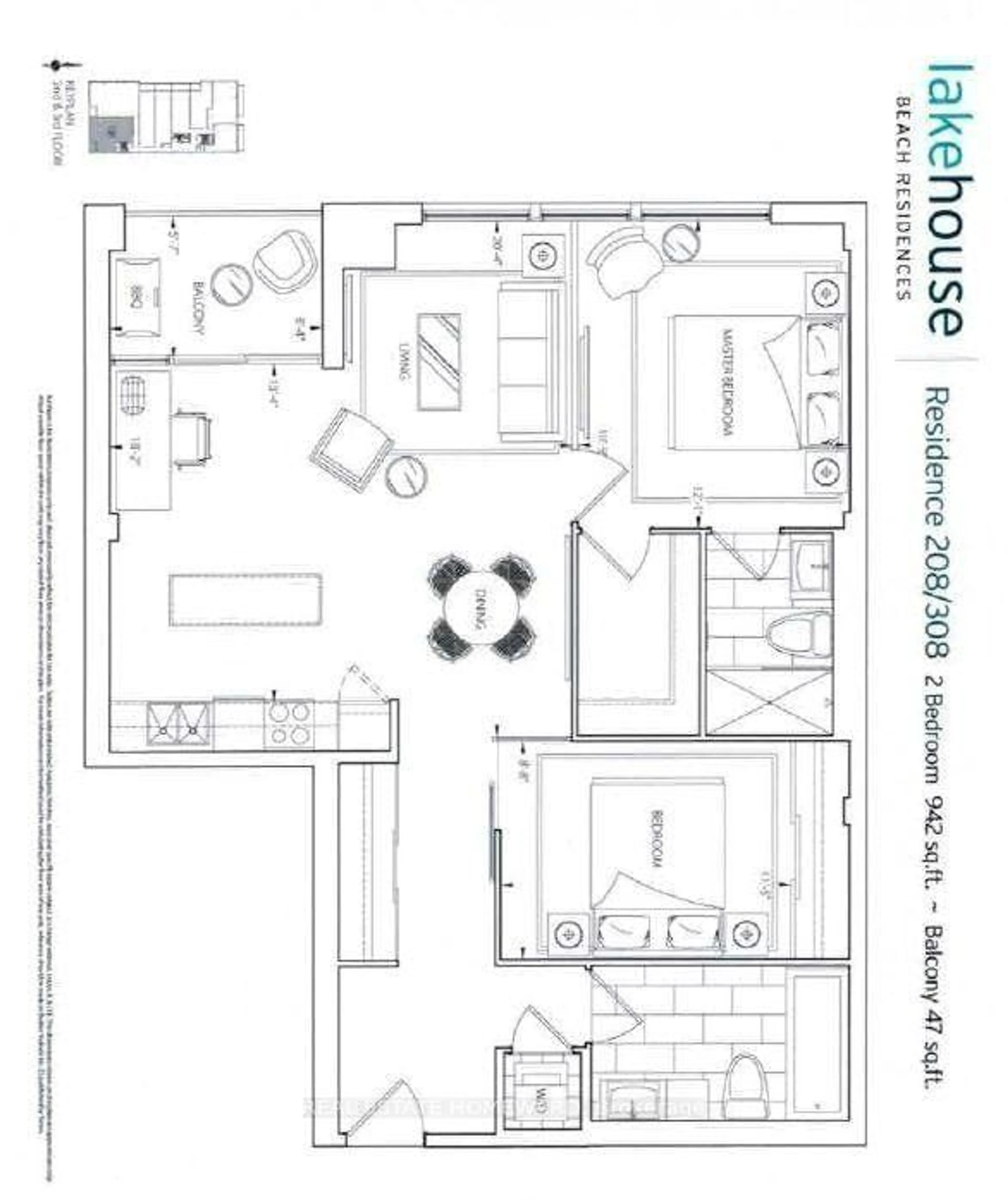 Floor plan for 1960 Queen St #406, Toronto Ontario M4L 1H8