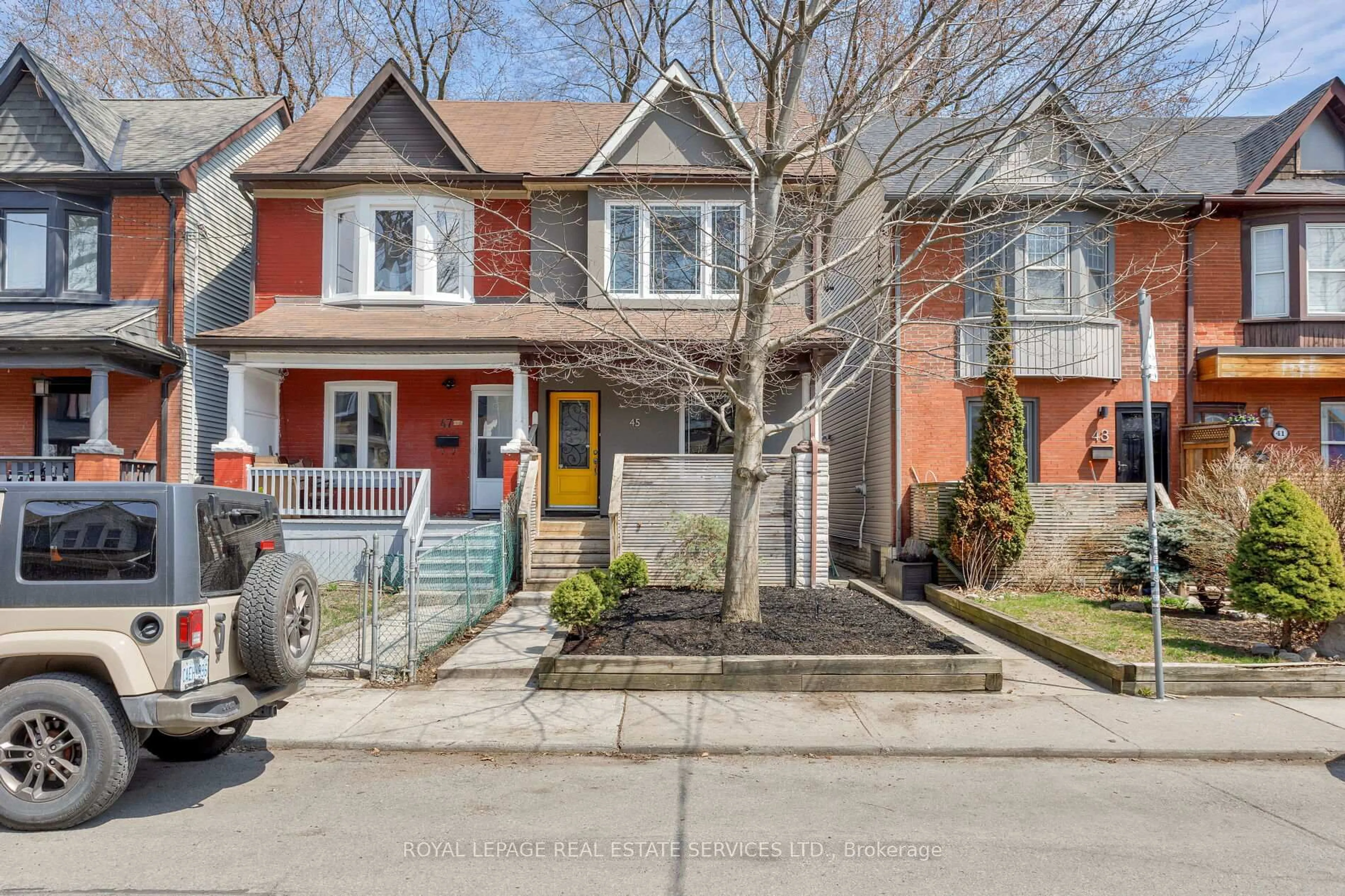 Home with brick exterior material, street for 45 Empire Ave, Toronto Ontario M4M 2L3