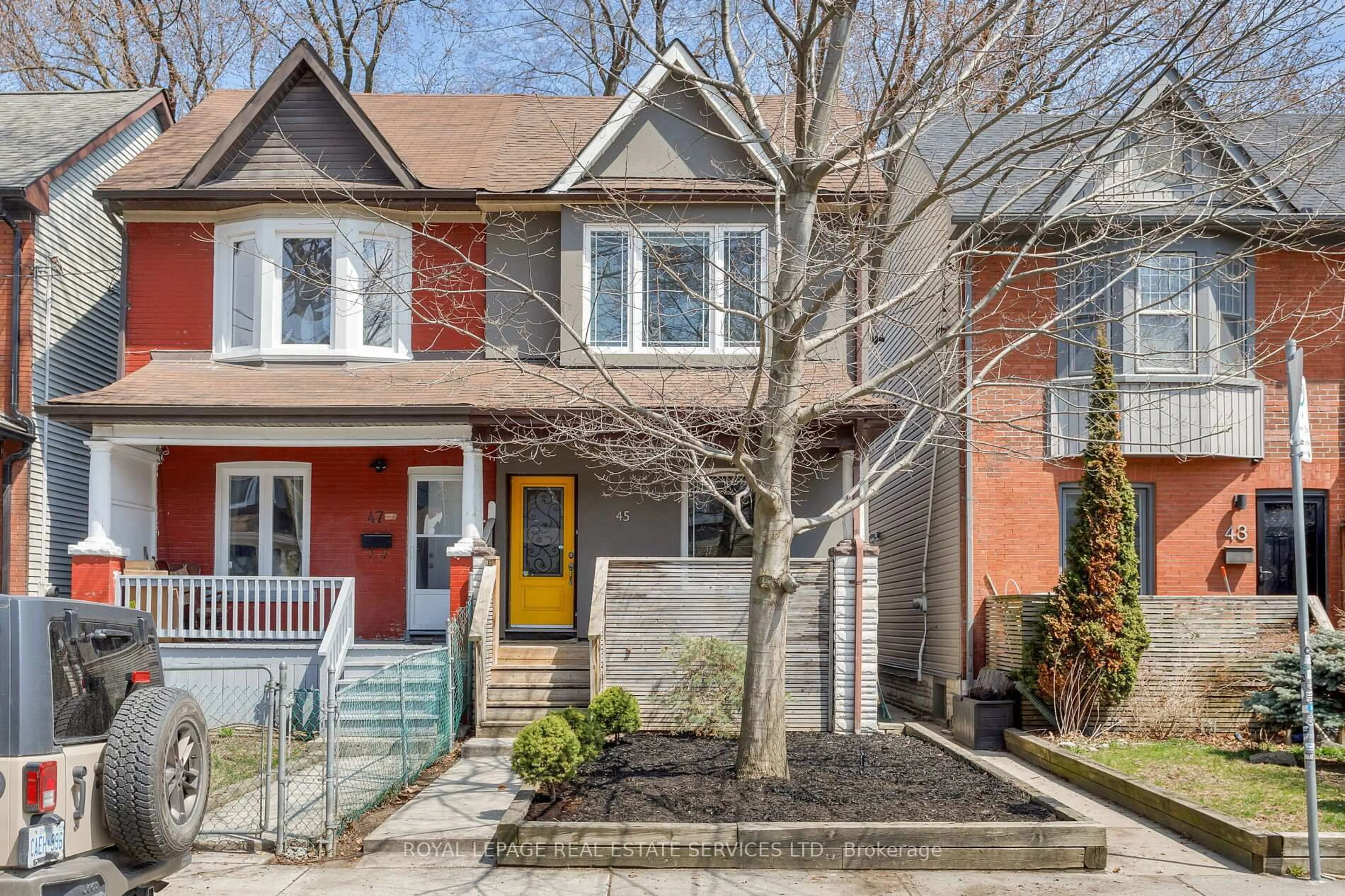 Home with brick exterior material, street for 45 Empire Ave, Toronto Ontario M4M 2L3