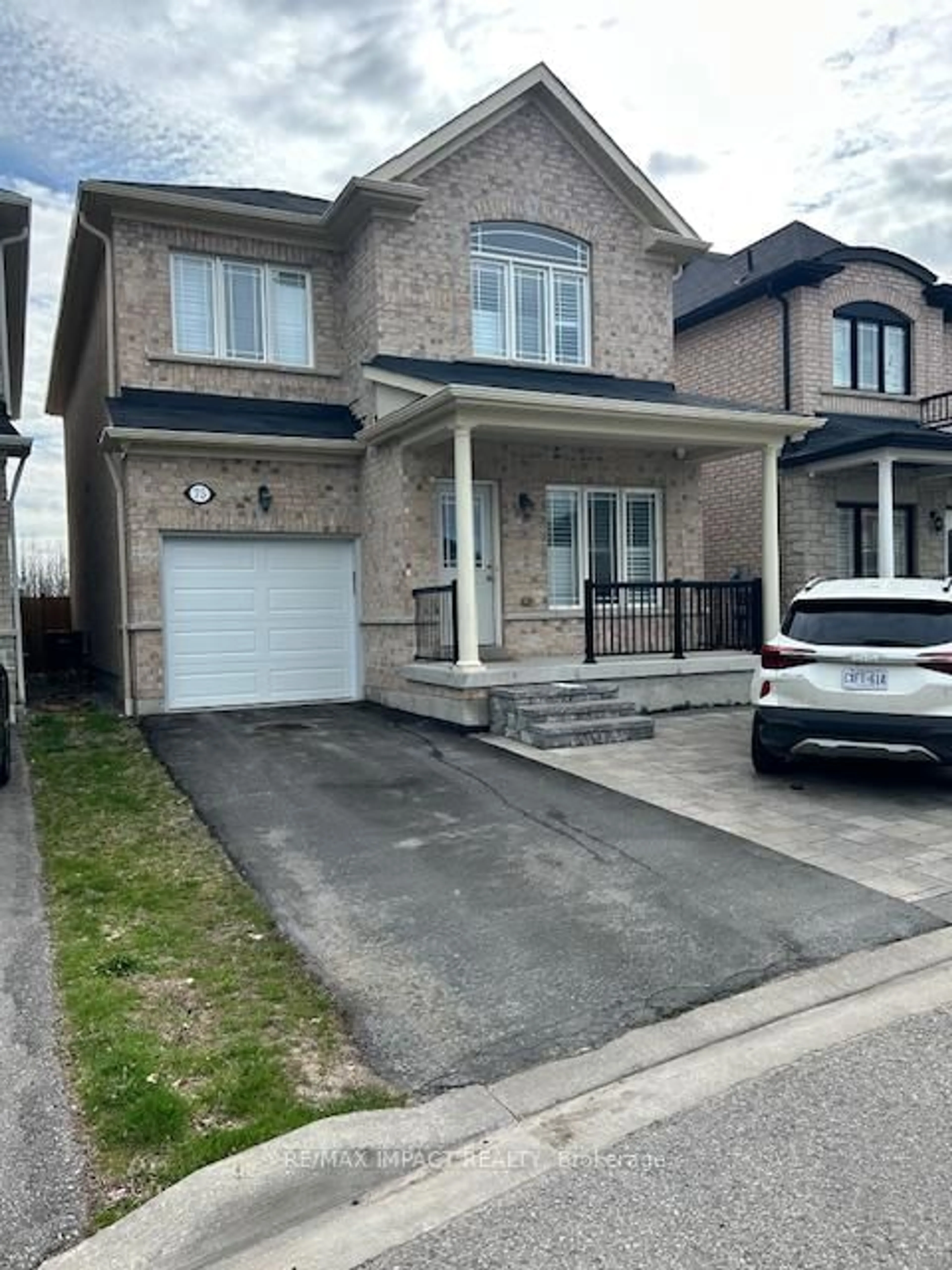 Home with brick exterior material, street for 75 Snowling Dr, Ajax Ontario L1Z 0M4