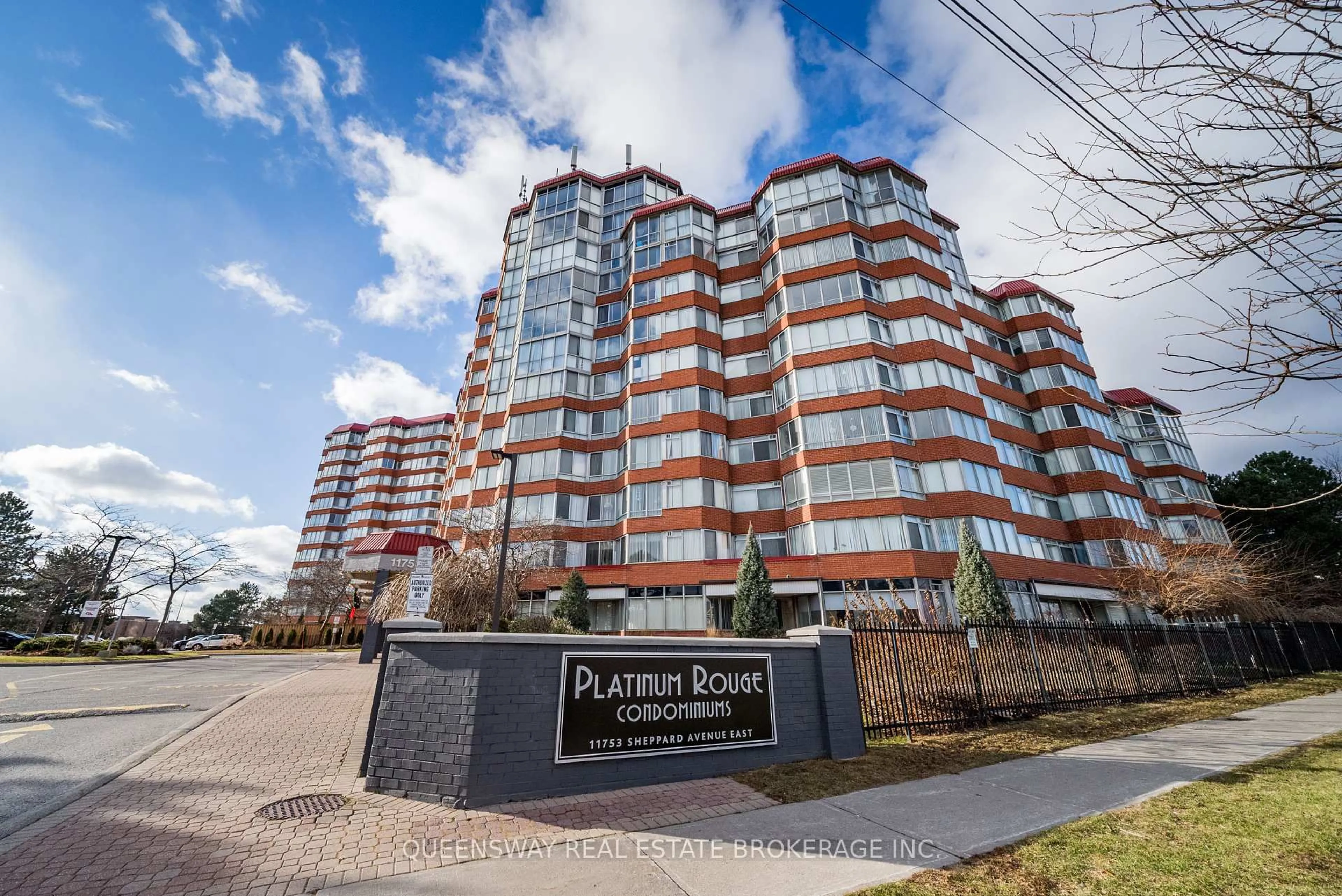 A pic from outside/outdoor area/front of a property/back of a property/a pic from drone, building for 11753 Sheppard Ave #224, Toronto Ontario M1B 5M3