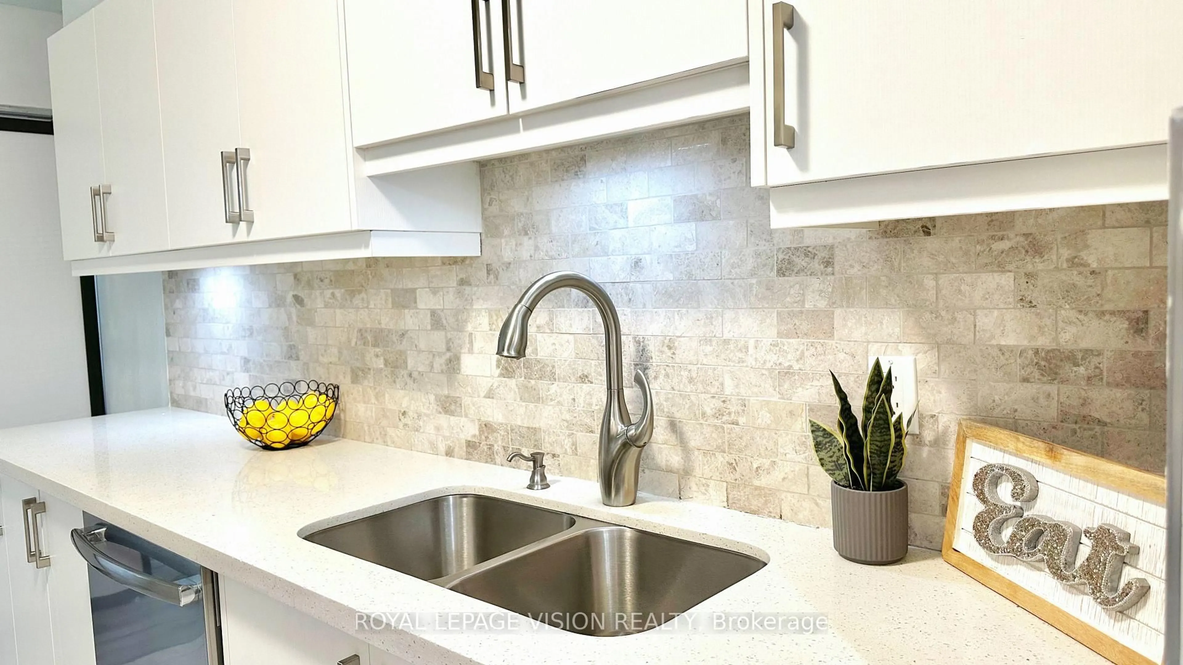 Contemporary kitchen, ceramic/tile floor for 45 Silver Springs Blvd #208, Toronto Ontario M1V 1R2