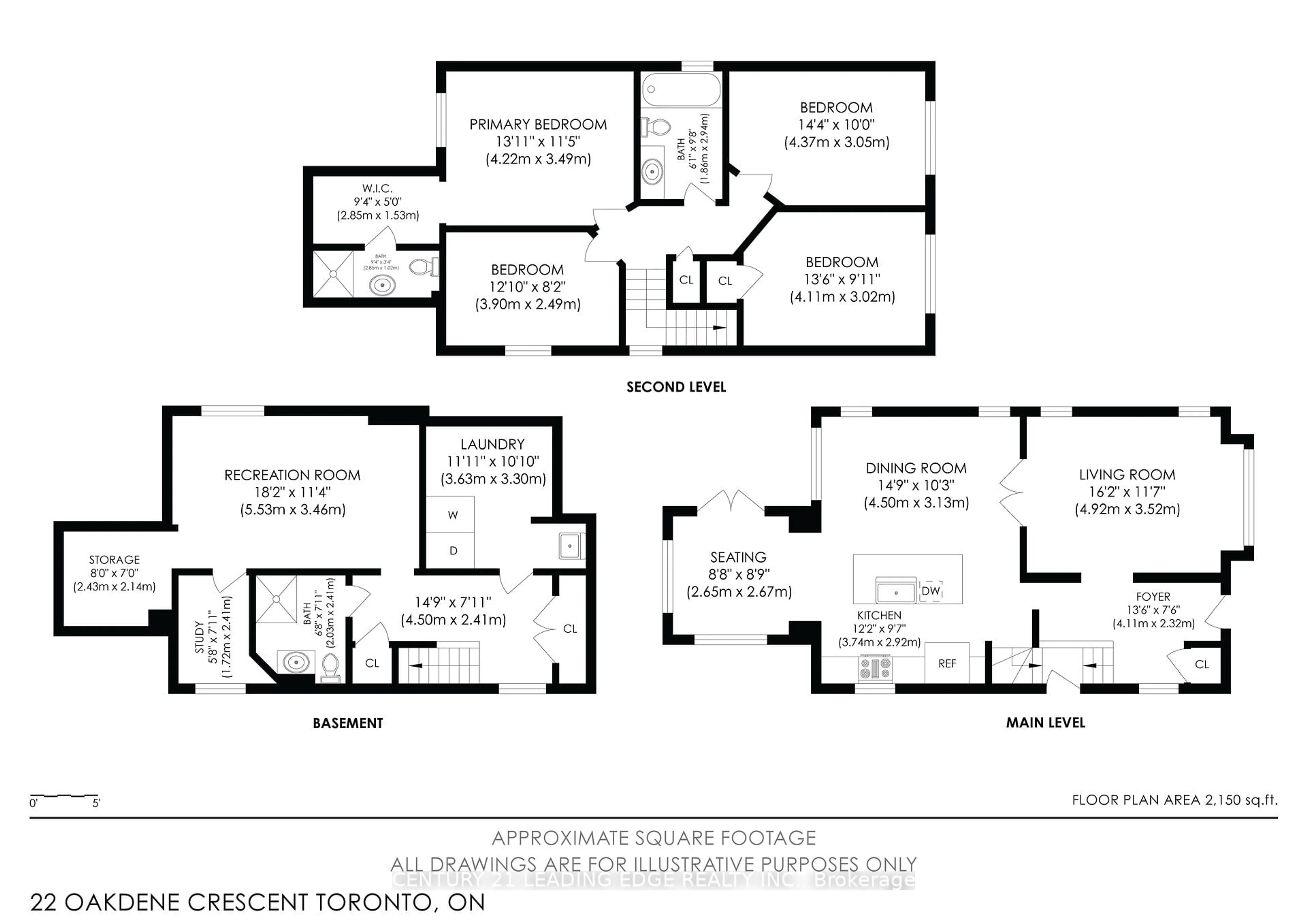 Floor plan for 22 Oakdene Cres, Toronto Ontario M4J 4H9