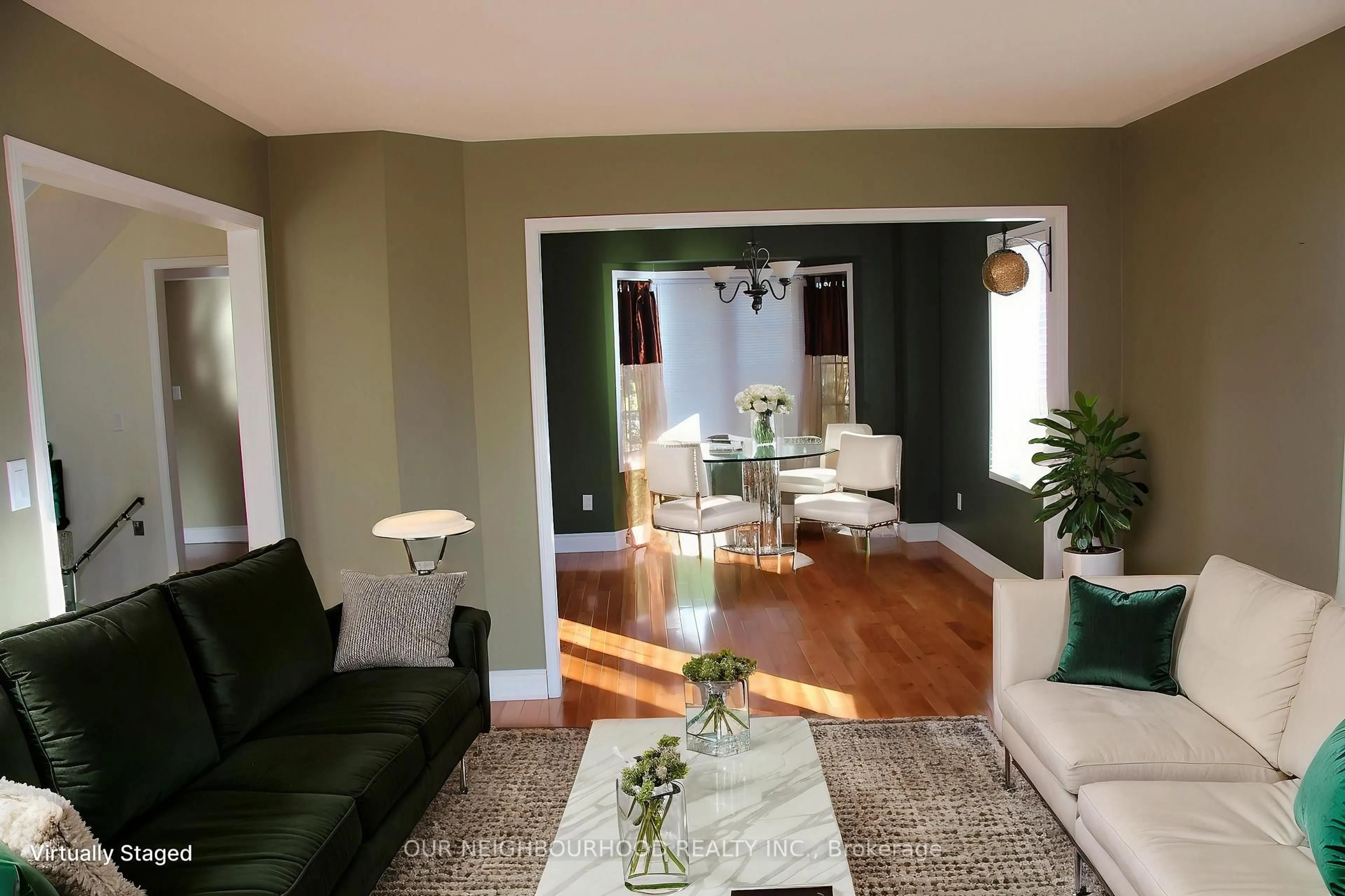 Living room with furniture, wood/laminate floor for 2341 Clearside Crt, Pickering Ontario L1X 2V1