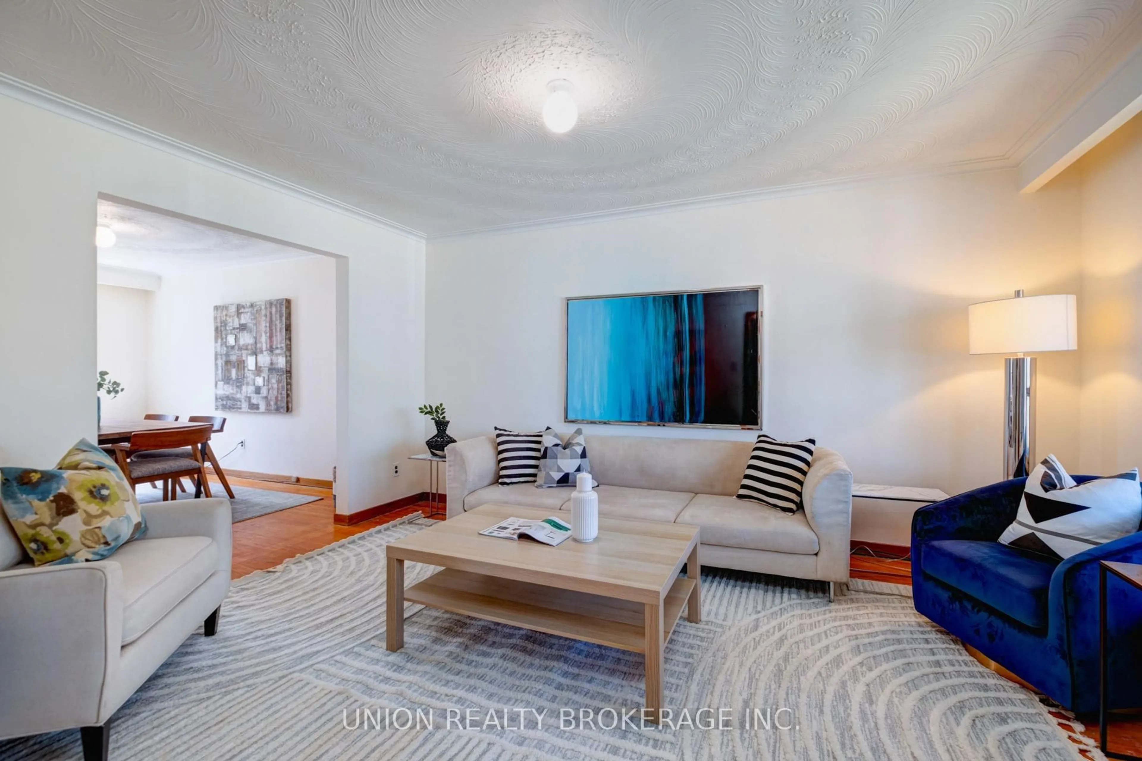 Living room with furniture, unknown for 43 Sammon Ave, Toronto Ontario M4J 1Y7
