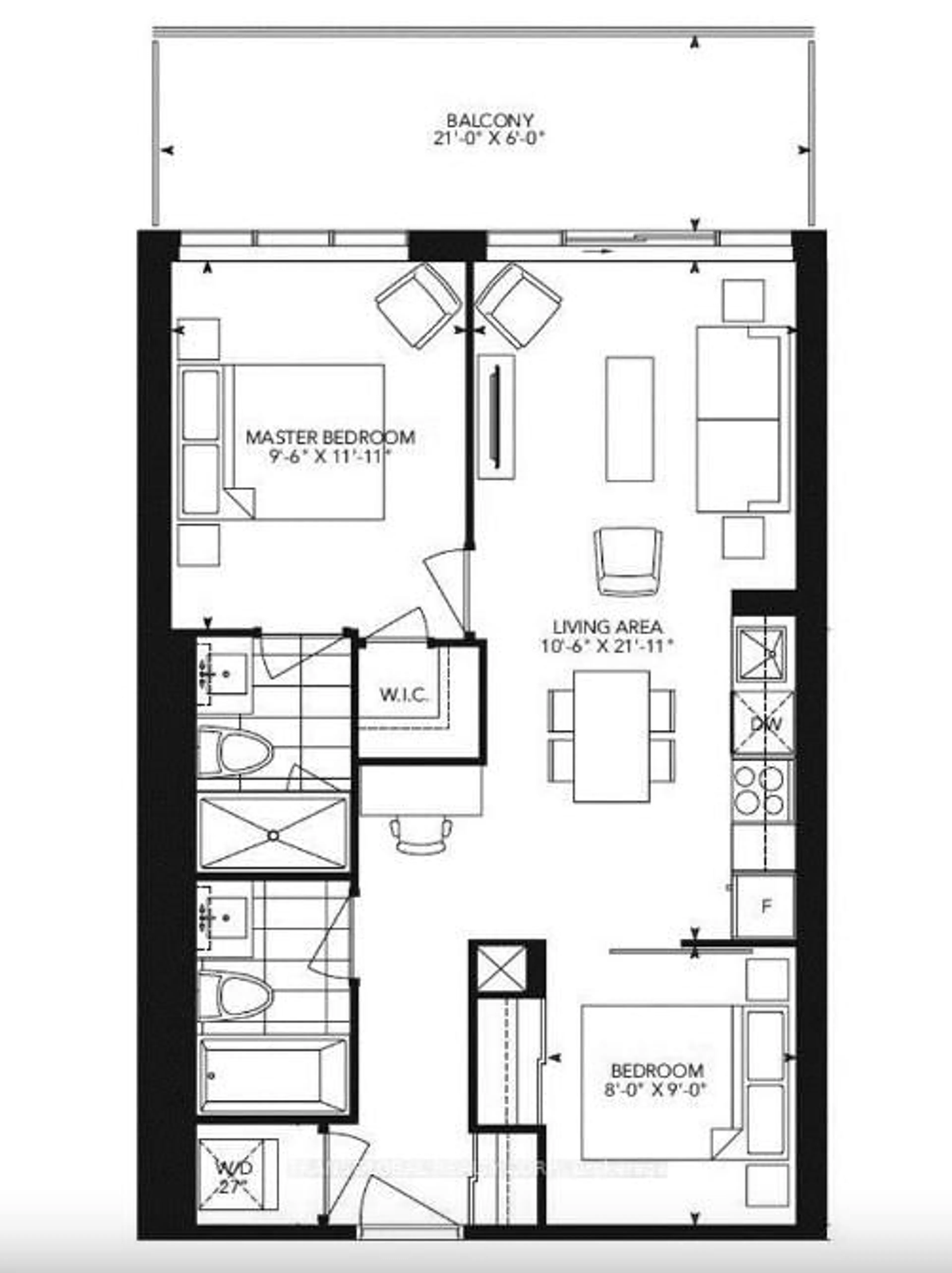 Floor plan for 2301 Danforth Ave #308, Toronto Ontario M4C 0A7