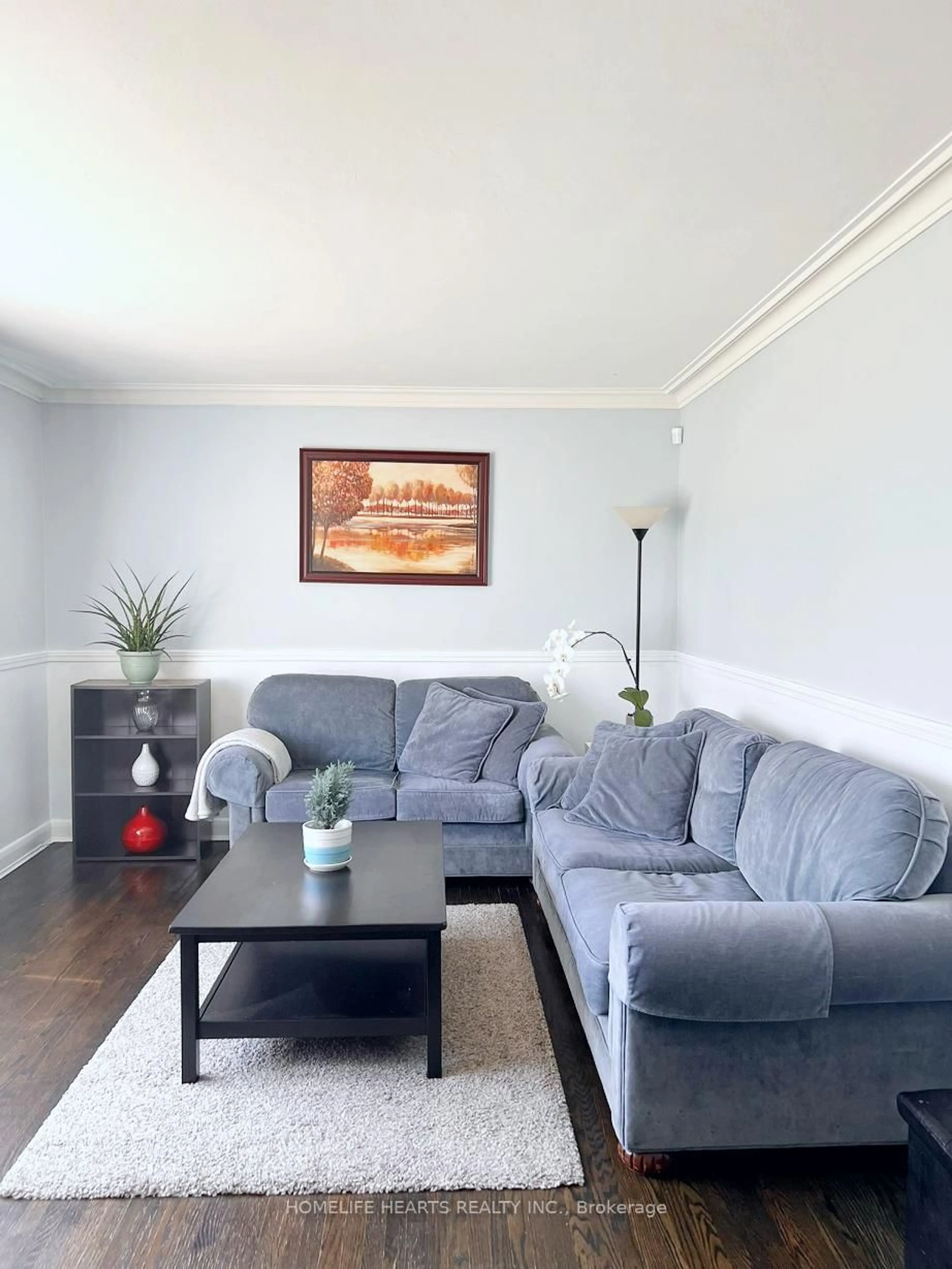 Living room with furniture, wood/laminate floor for 1442 Lakefield St, Oshawa Ontario L1J 3Z2