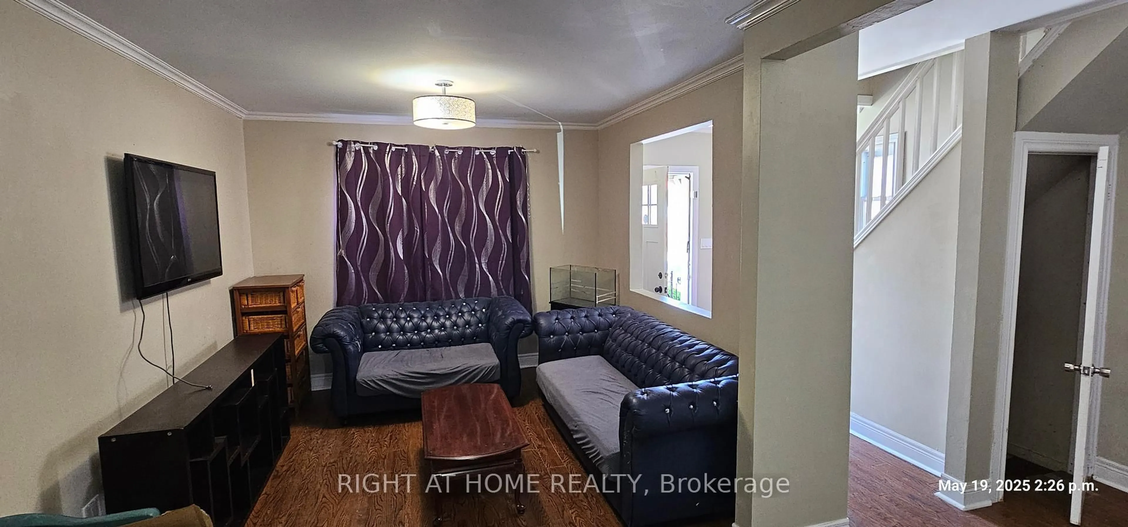Living room with furniture, wood/laminate floor for 313 Olive Ave, Oshawa Ontario L1H 2P5