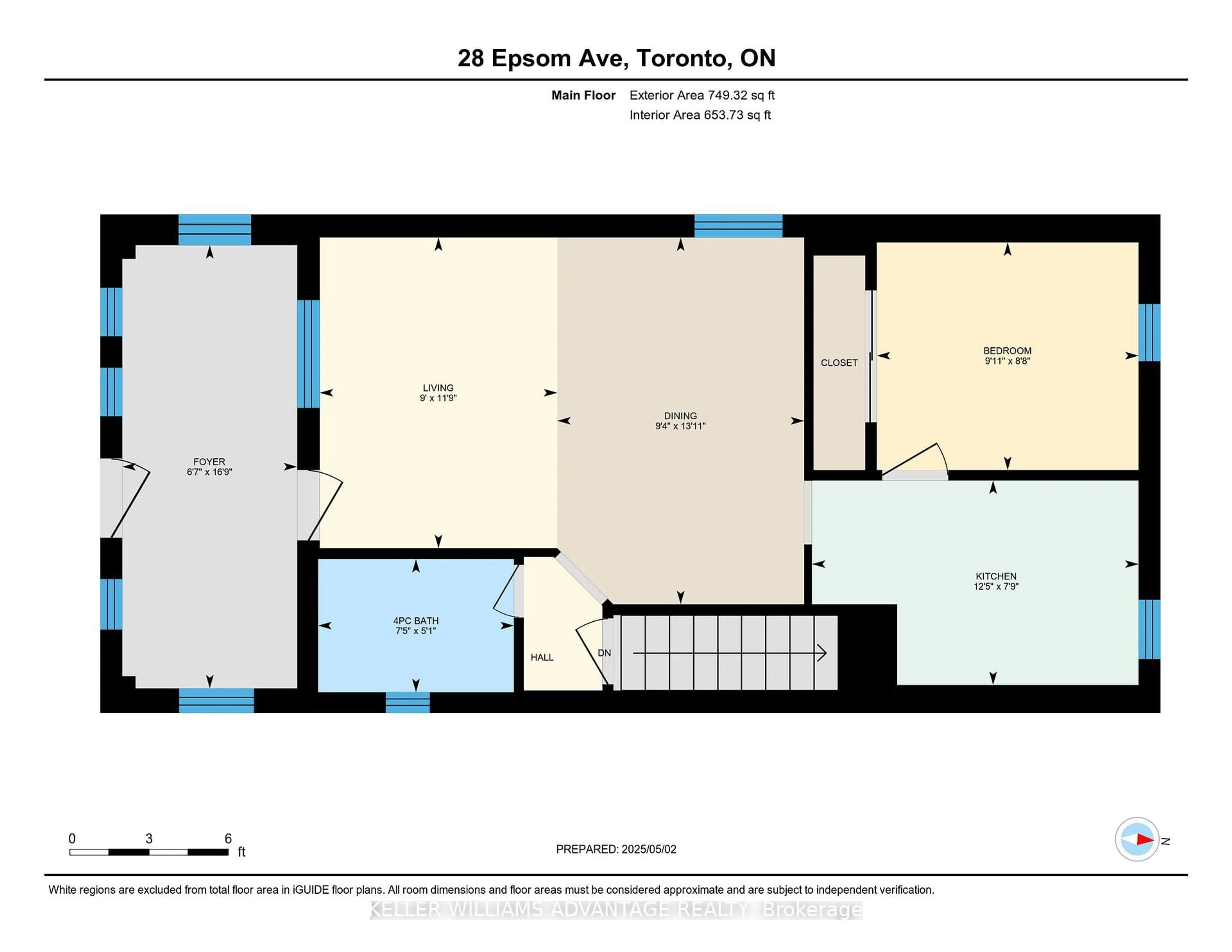 Floor plan for 28 Epsom Ave, Toronto Ontario M4C 2A7