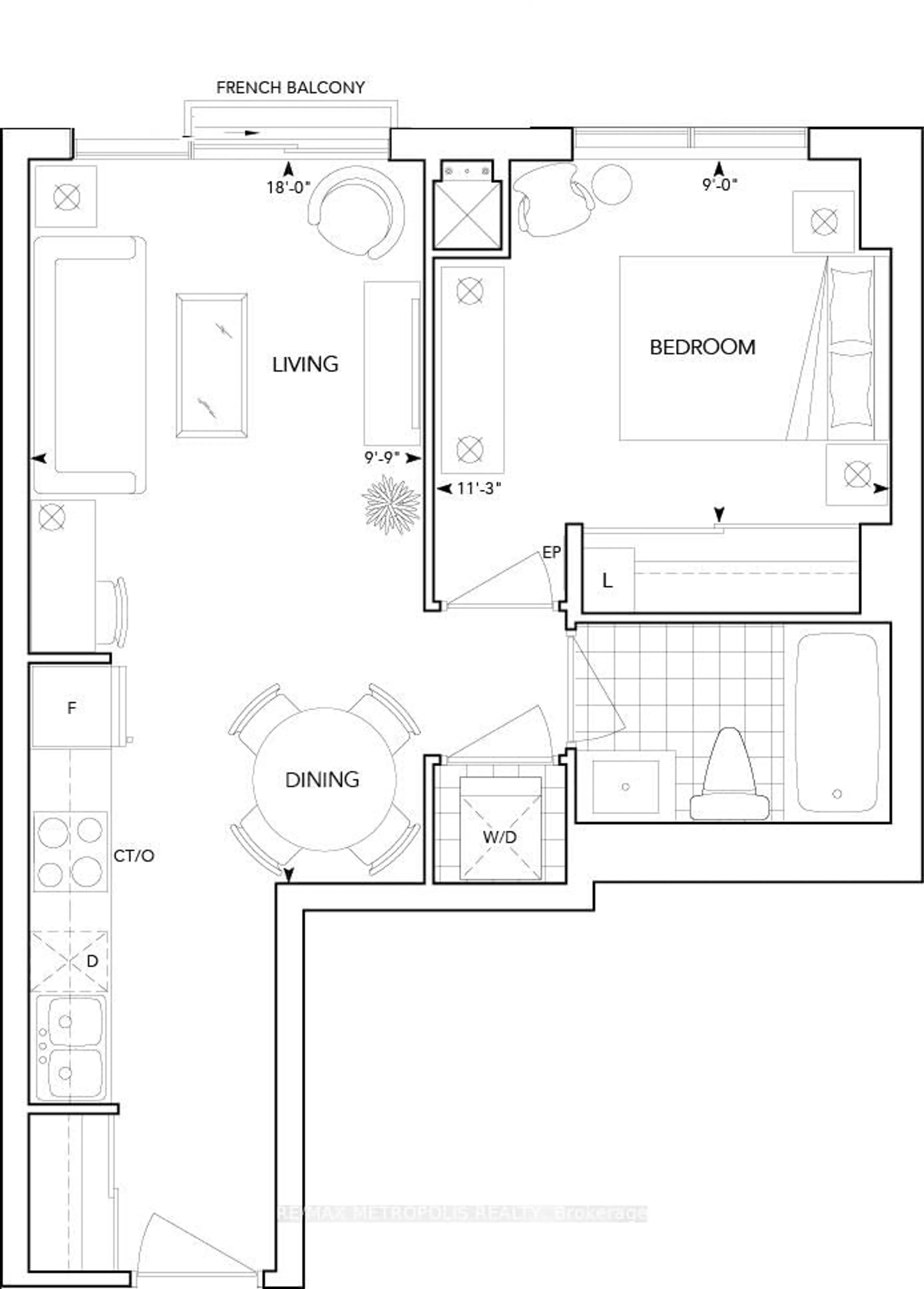 Floor plan for 255 Village Green Sq #507, Toronto Ontario M1S 0L7
