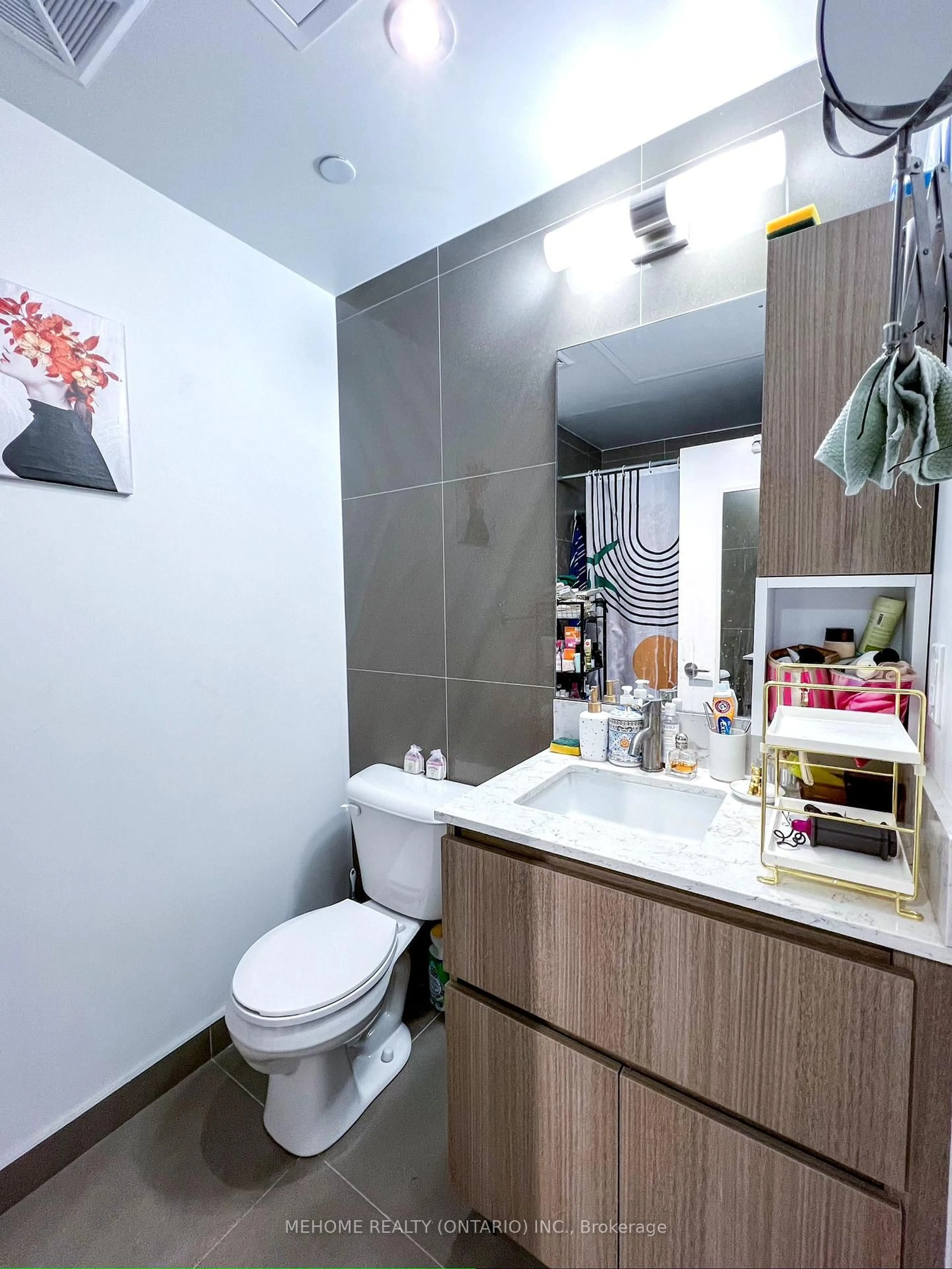 Contemporary bathroom, ceramic/tile floor for 30 Baseball Pl #721, Toronto Ontario M4M 0E8