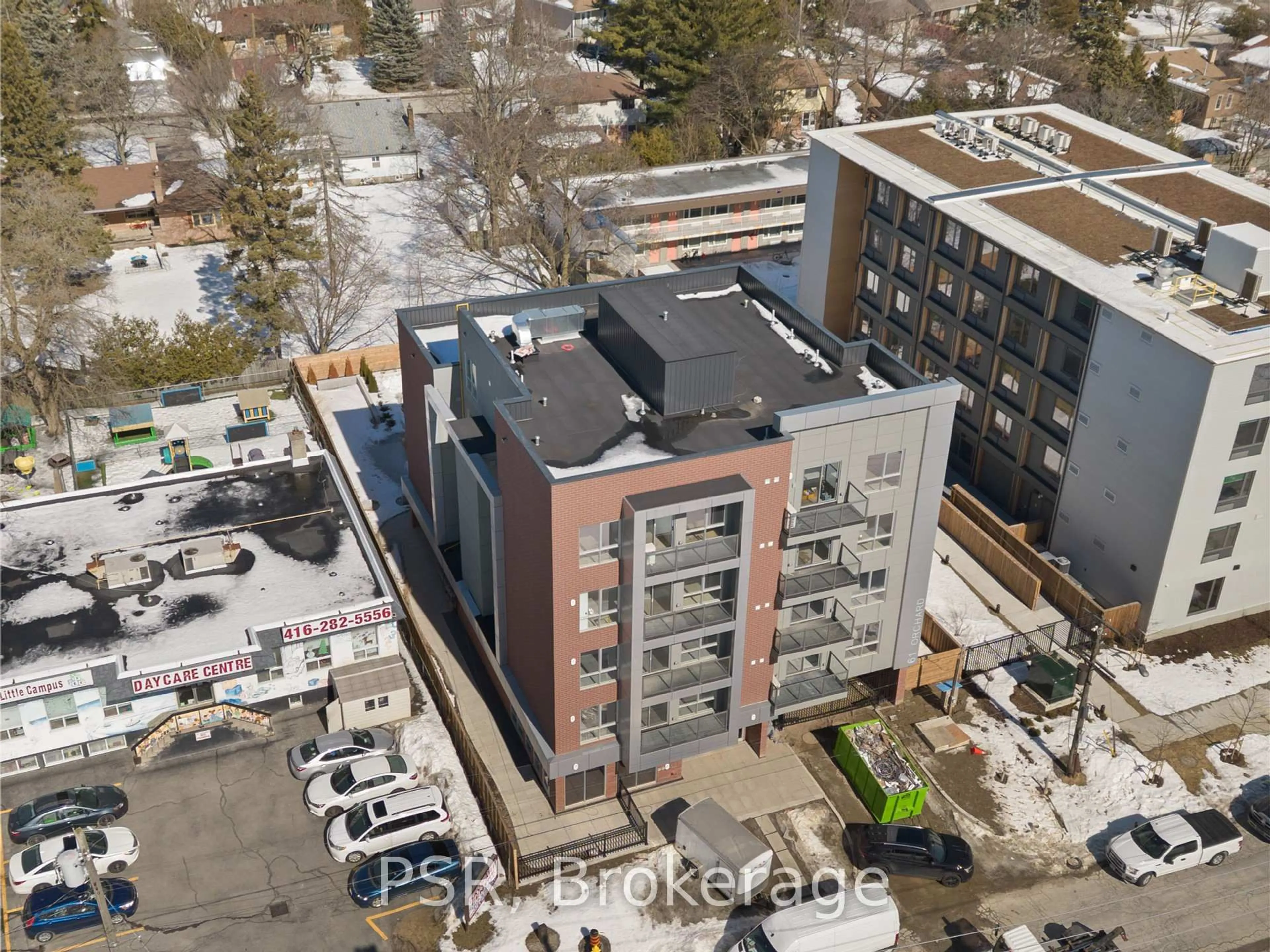 A pic from outside/outdoor area/front of a property/back of a property/a pic from drone, city buildings view from balcony for 61 Orchard Park Dr #204, Toronto Ontario M1E 0C8