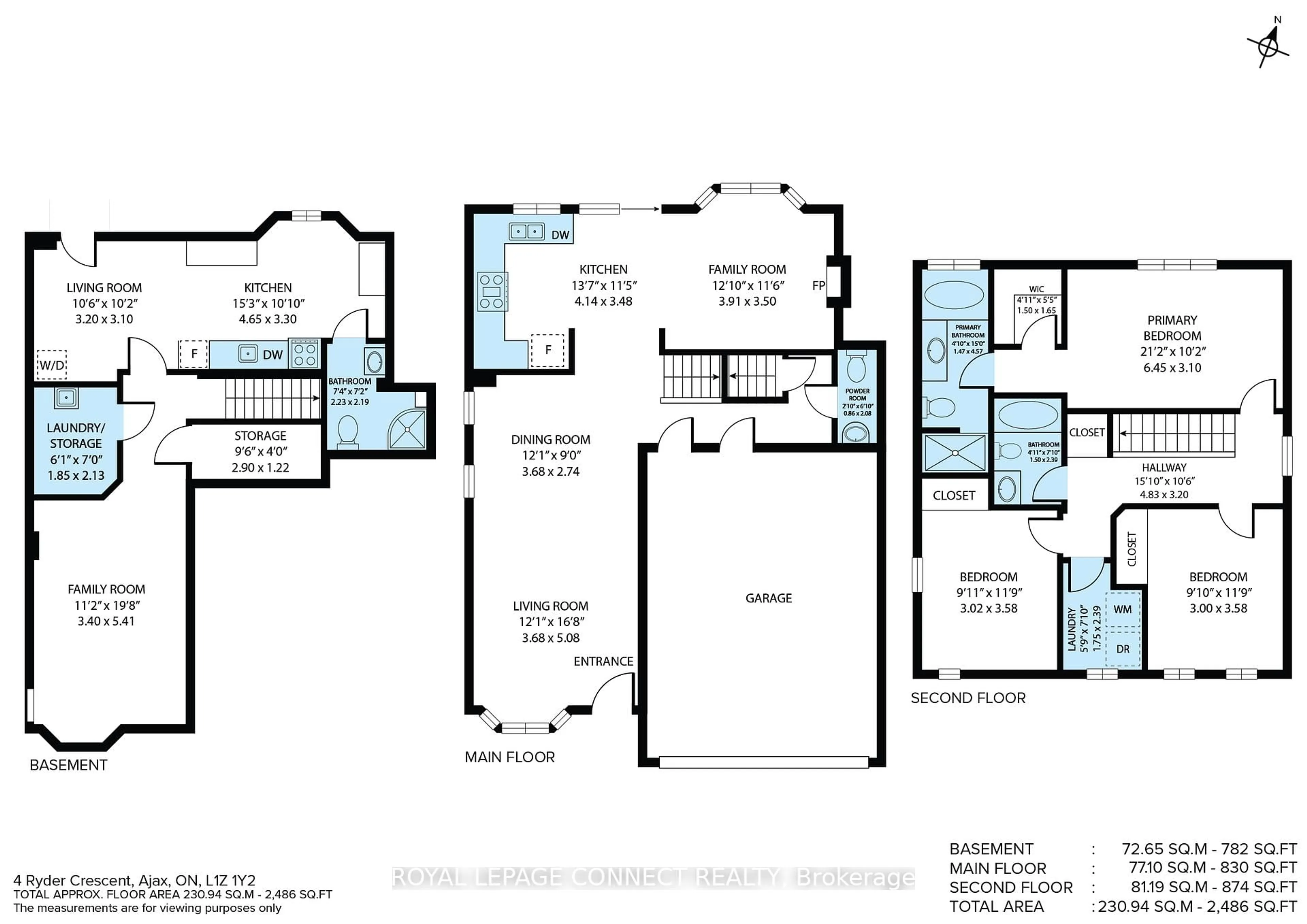 Floor plan for 4 Ryder Cres, Ajax Ontario L1Z 1Y2