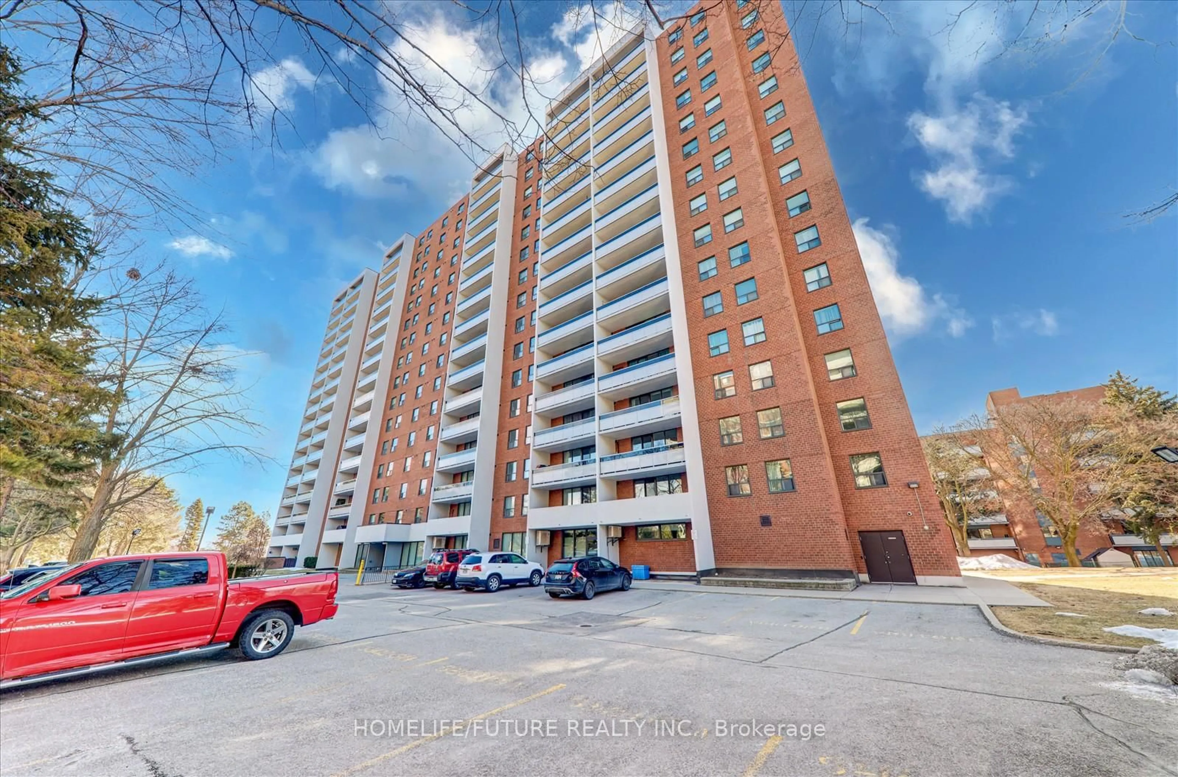 A pic from outside/outdoor area/front of a property/back of a property/a pic from drone, street for 1250 Bridletowne Circ #1108, Toronto Ontario M1W 2V1