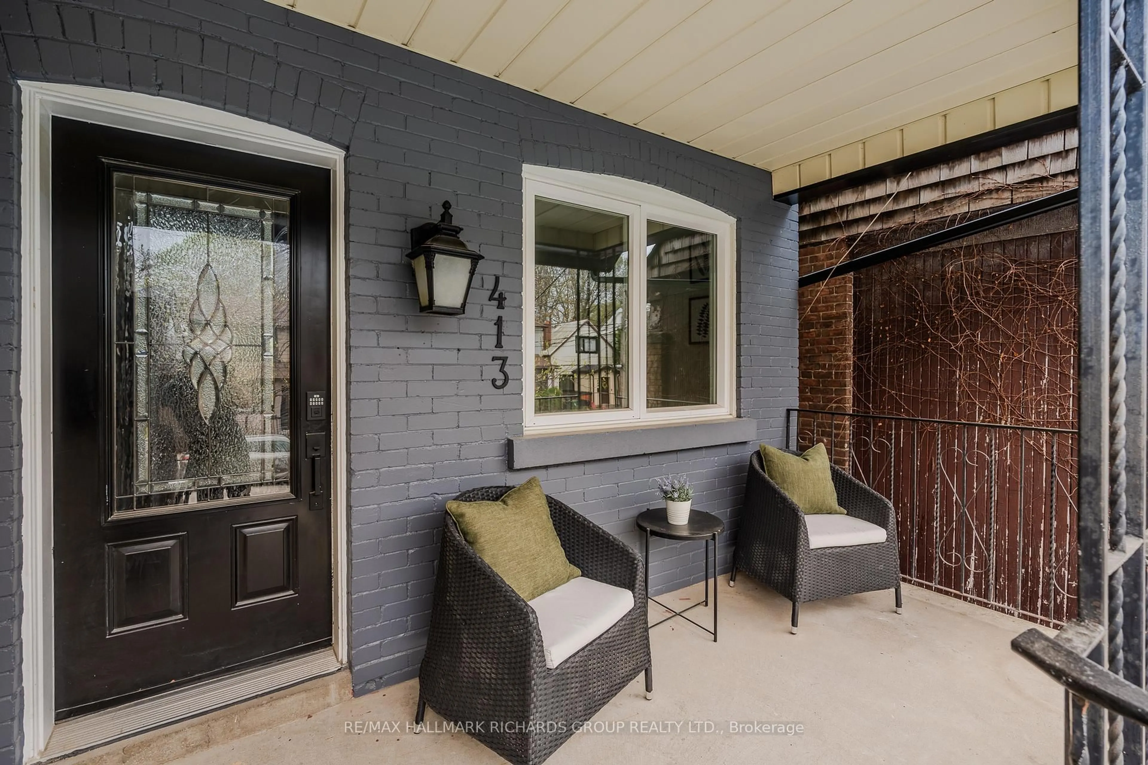 Patio, street for 413 Rhodes Ave, Toronto Ontario M4L 3A6