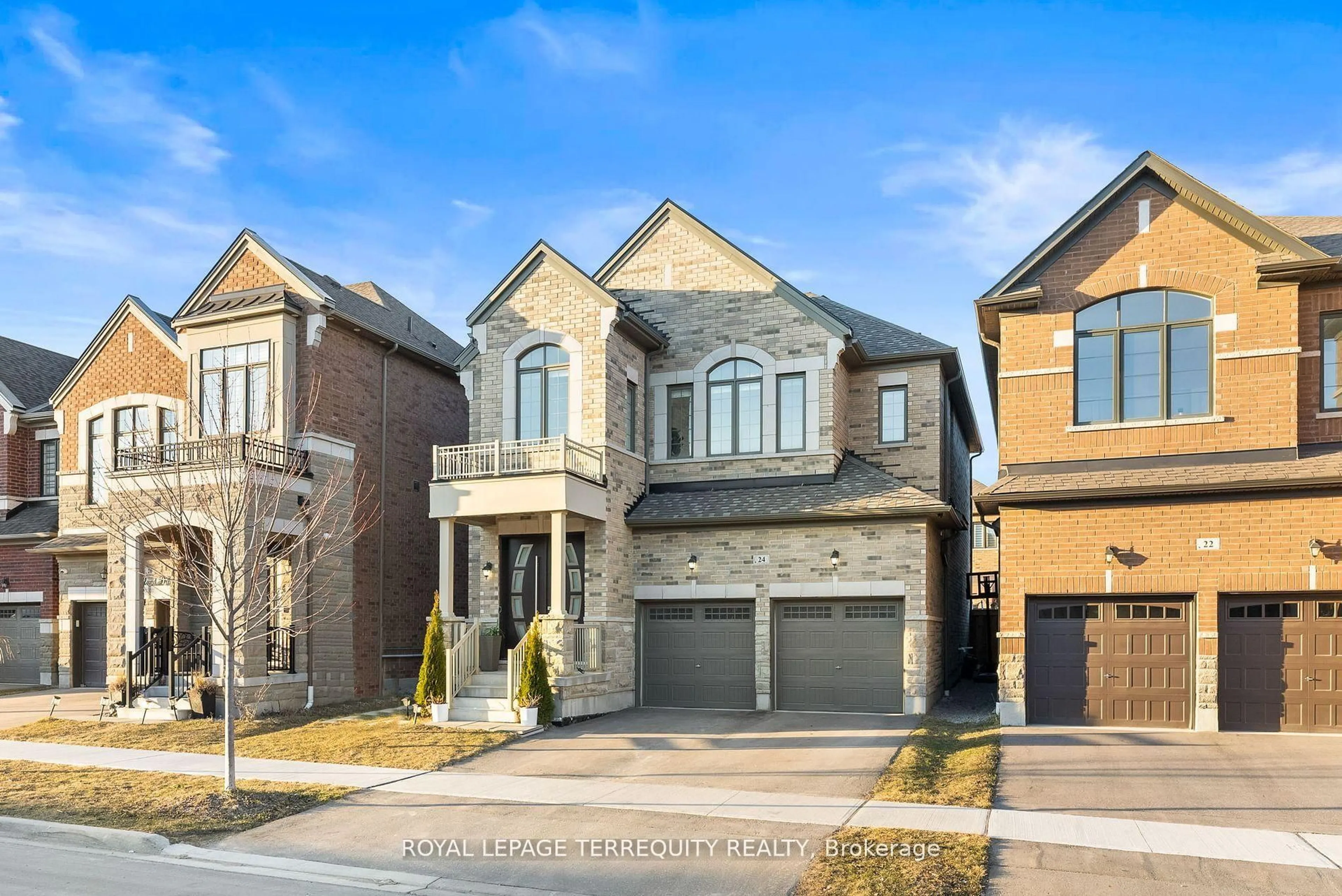 Home with brick exterior material, street for 24 Auckland Dr, Whitby Ontario L1P 0G6