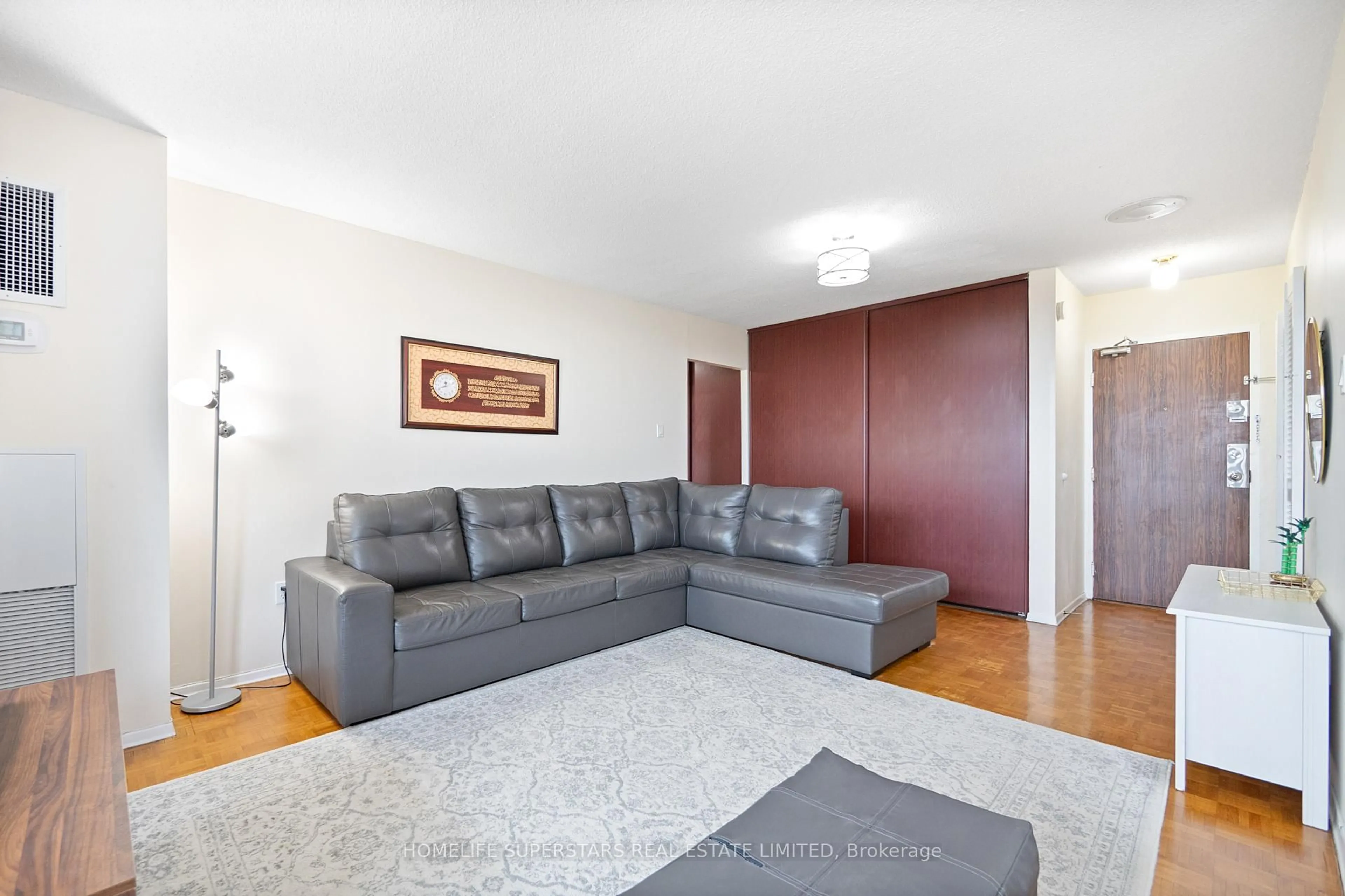 Living room with furniture, unknown for 301 Prudential Dr #409, Toronto Ontario M1P 4V3